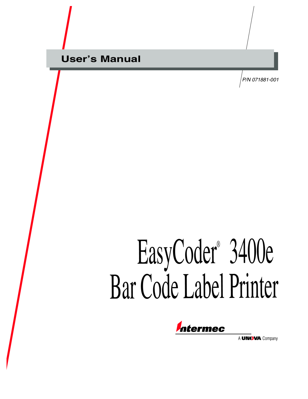 IBM user manual EasyCoder 3400e Bar Code Label Printer, User’s Manual 
