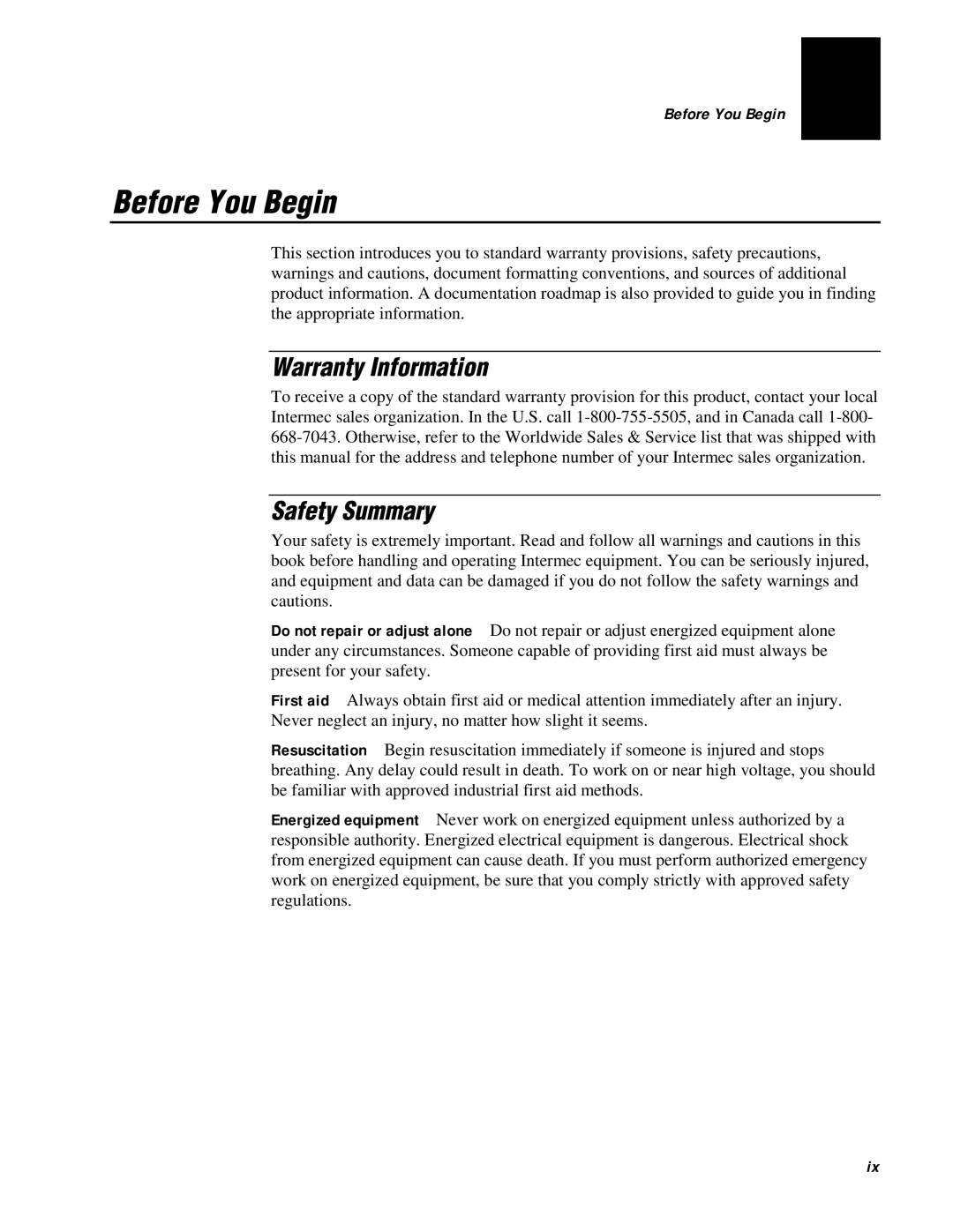 IBM EasyCoder 3400e user manual Before You Begin, Warranty Information, Safety Summary 