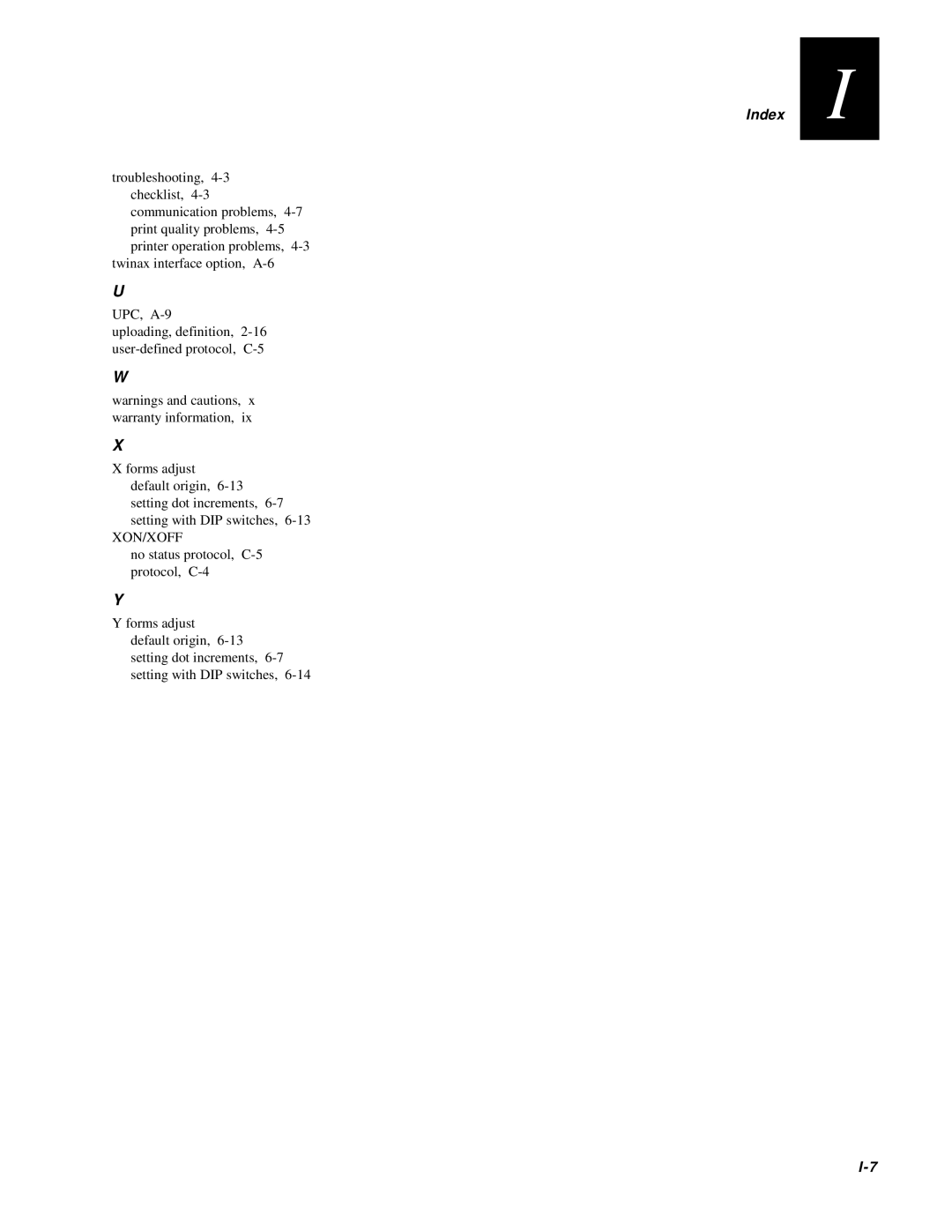 IBM EasyCoder 3400e user manual Xon/Xoff 