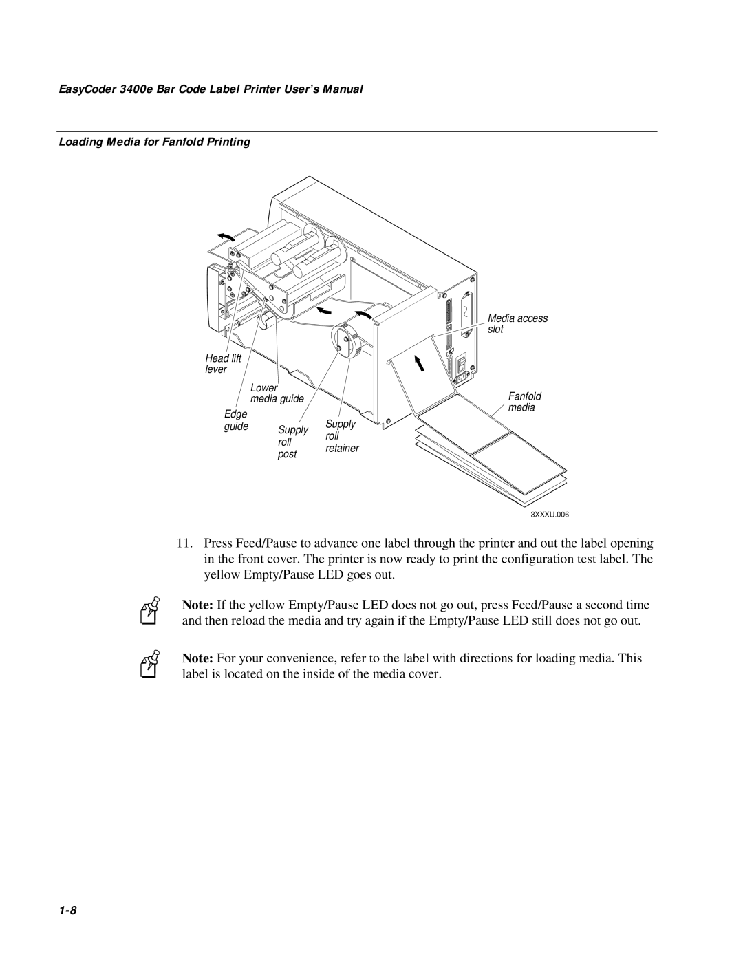 IBM EasyCoder 3400e user manual Head lift lever 