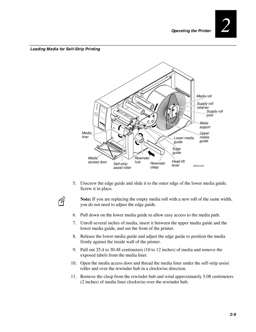 IBM EasyCoder 3400e user manual Loading Media for Self-Strip Printing 