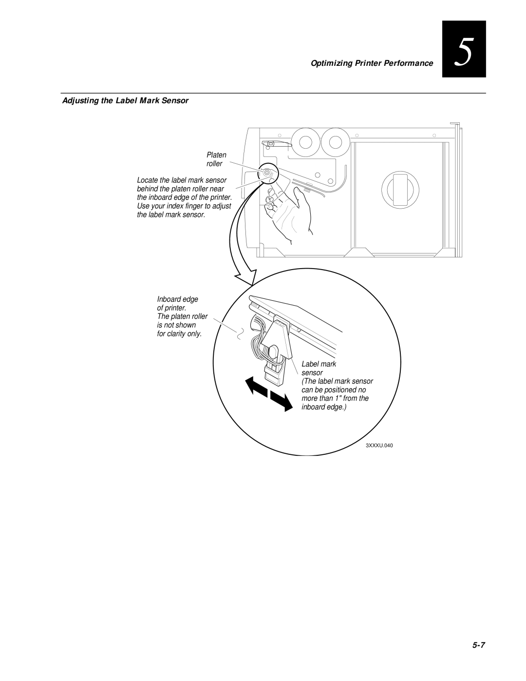 IBM EasyCoder 3400e user manual Platen roller 