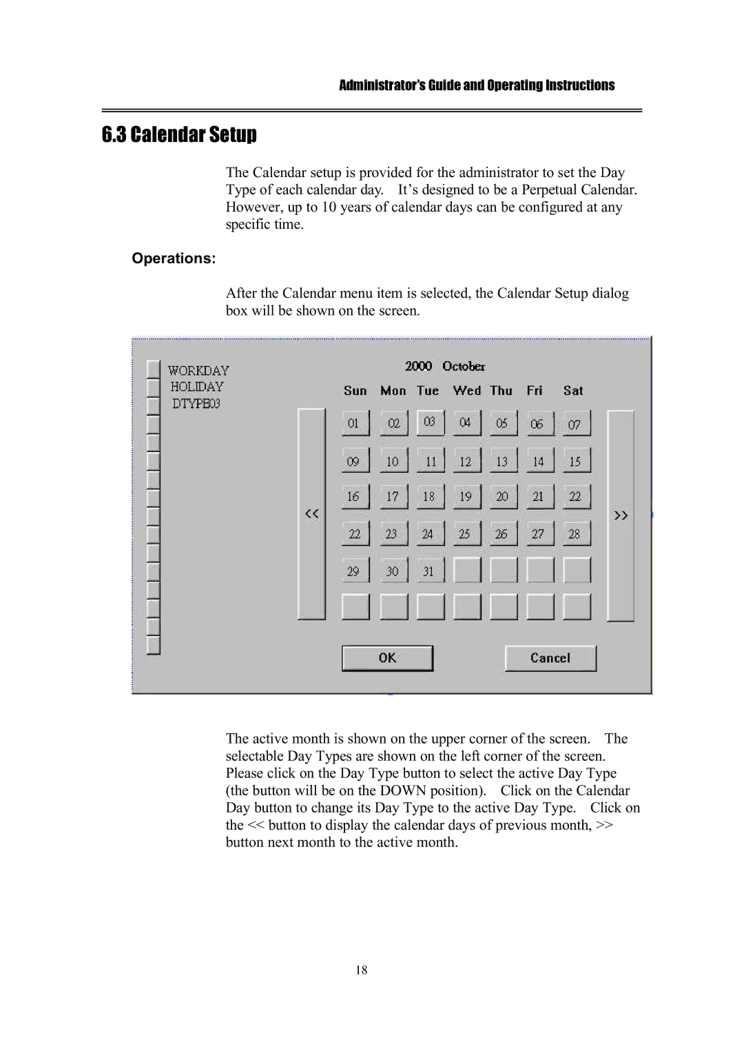 IBM EDR1600 manual Calendar Setup 