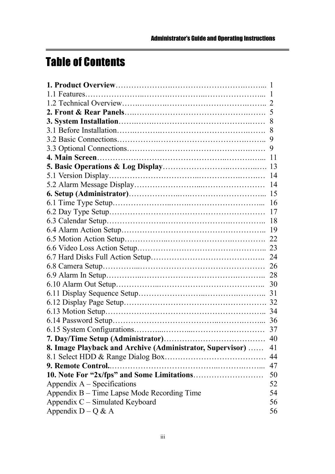 IBM EDR1600 manual Table of Contents 