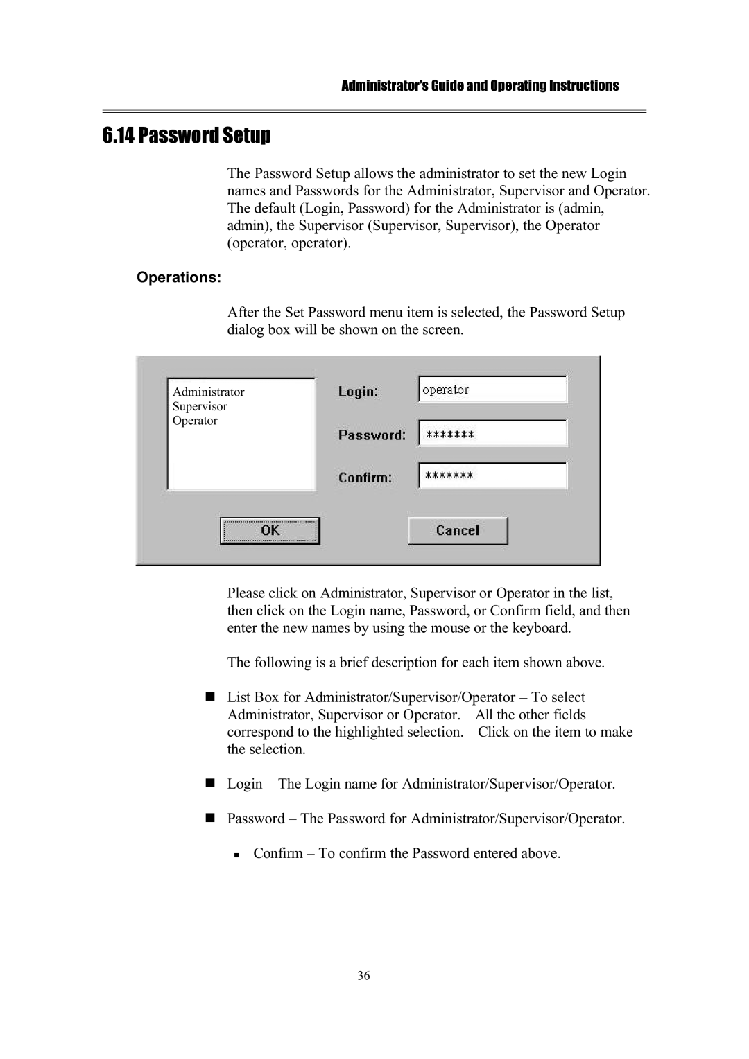 IBM EDR1600 manual Password Setup 