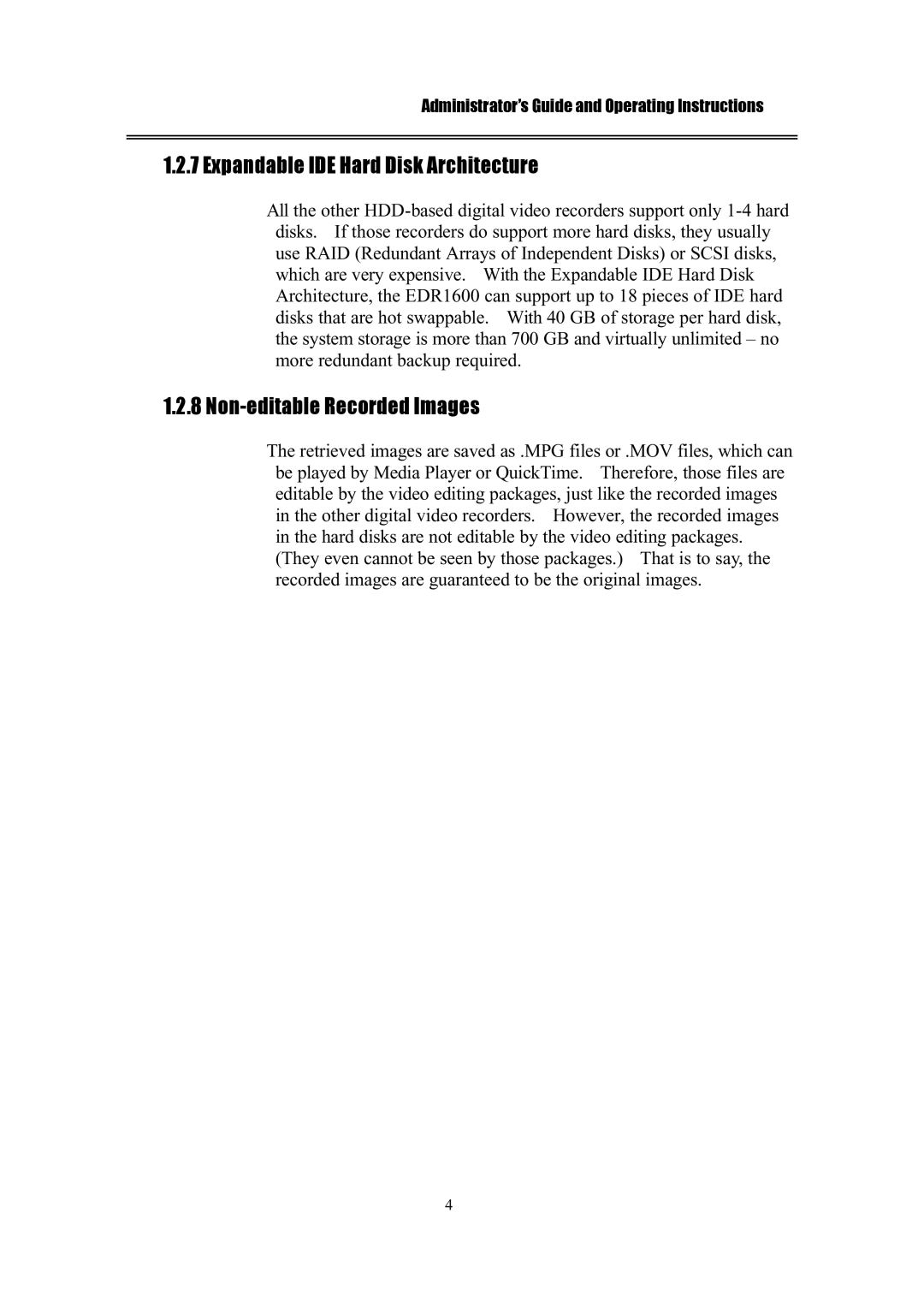 IBM EDR1600 manual Expandable IDE Hard Disk Architecture 