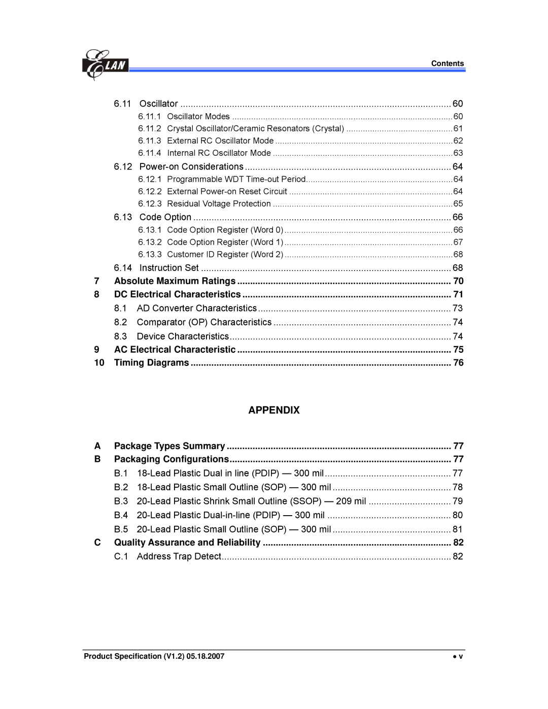 IBM EM78P259N/260N manual 11.1, 11.2, 11.3, 11.4, 12.1, 12.3, 13.1, 13.2, 13.3 