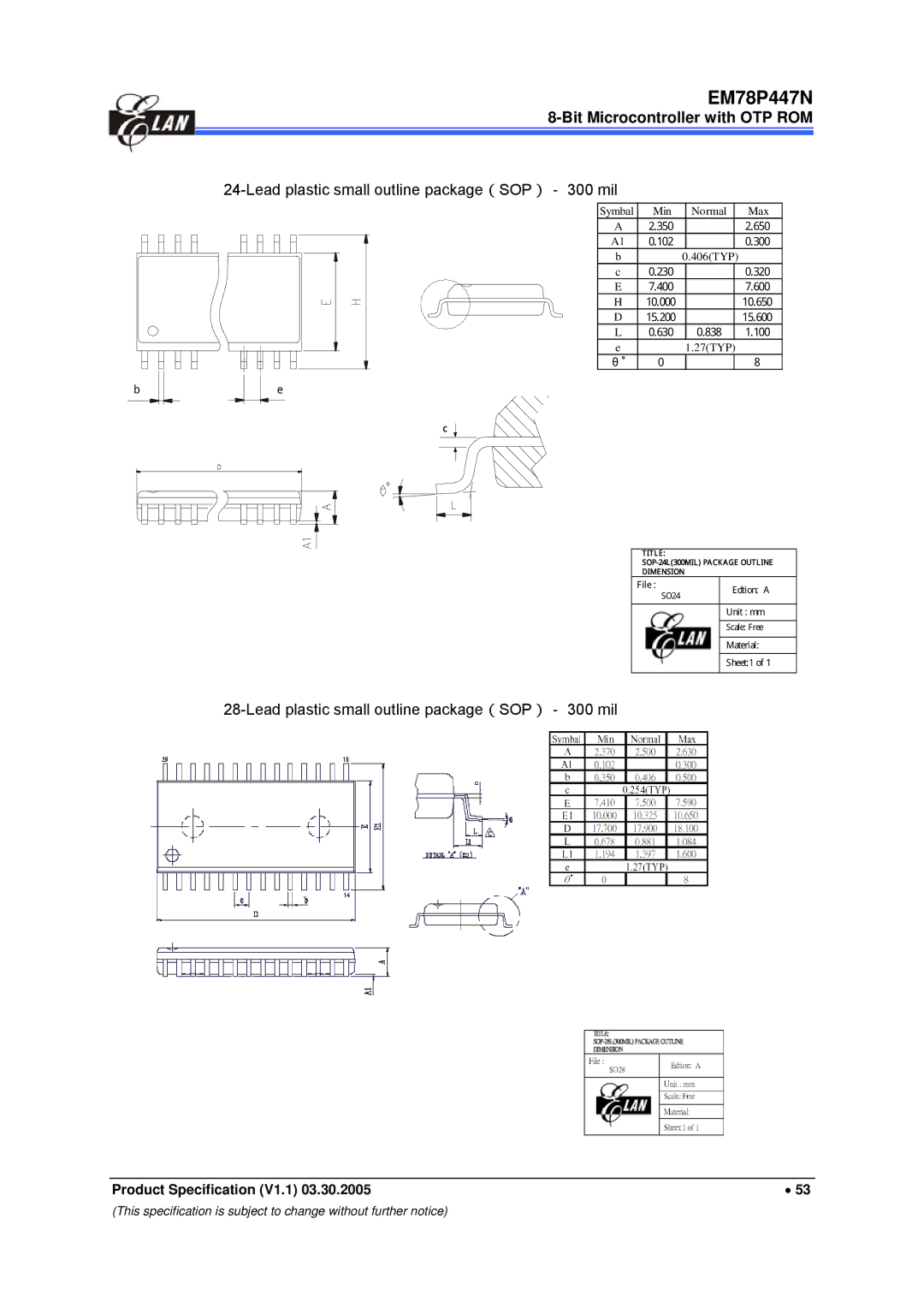 IBM EM78P447N manual 27TYP 