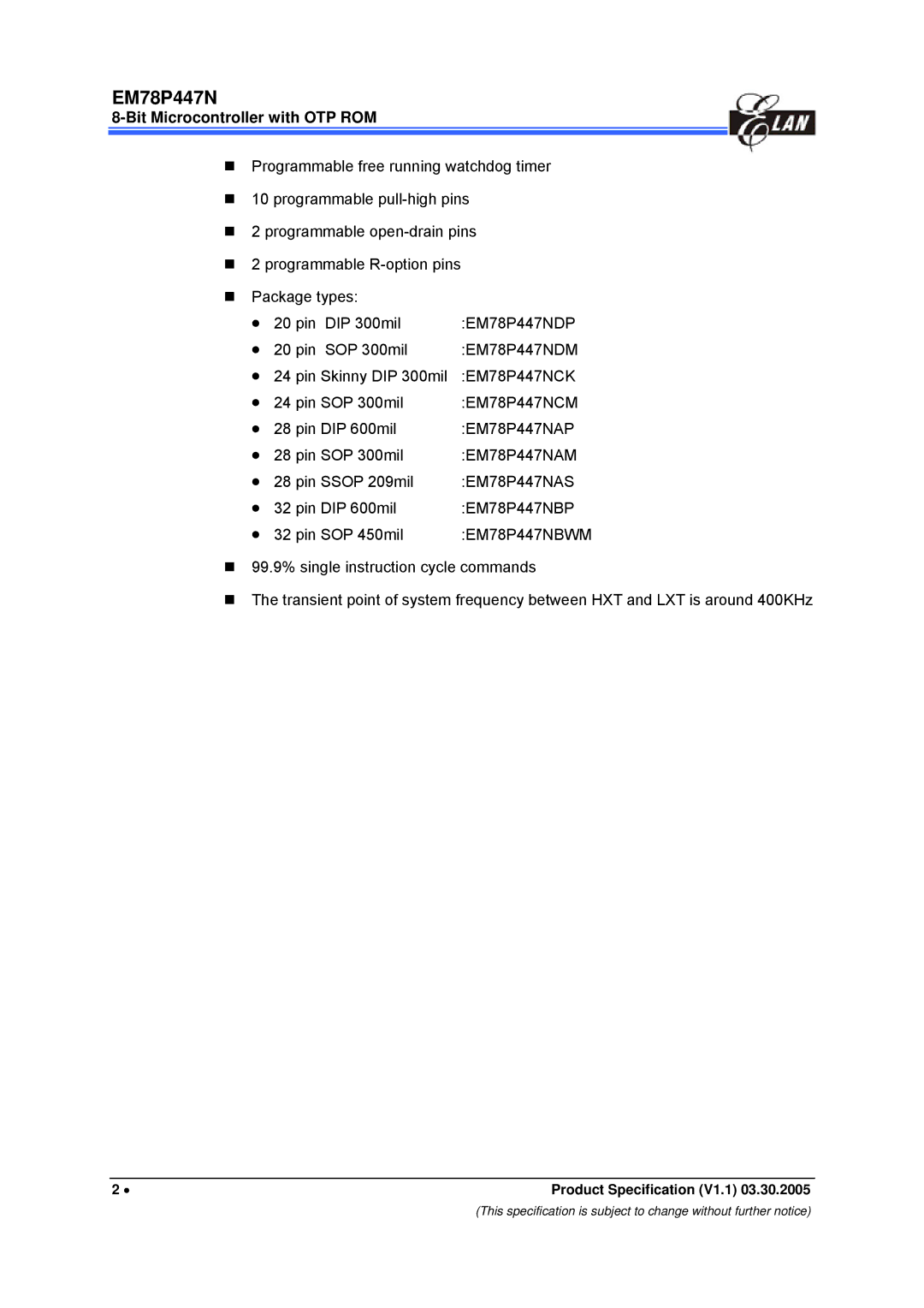 IBM manual EM78P447NBWM 