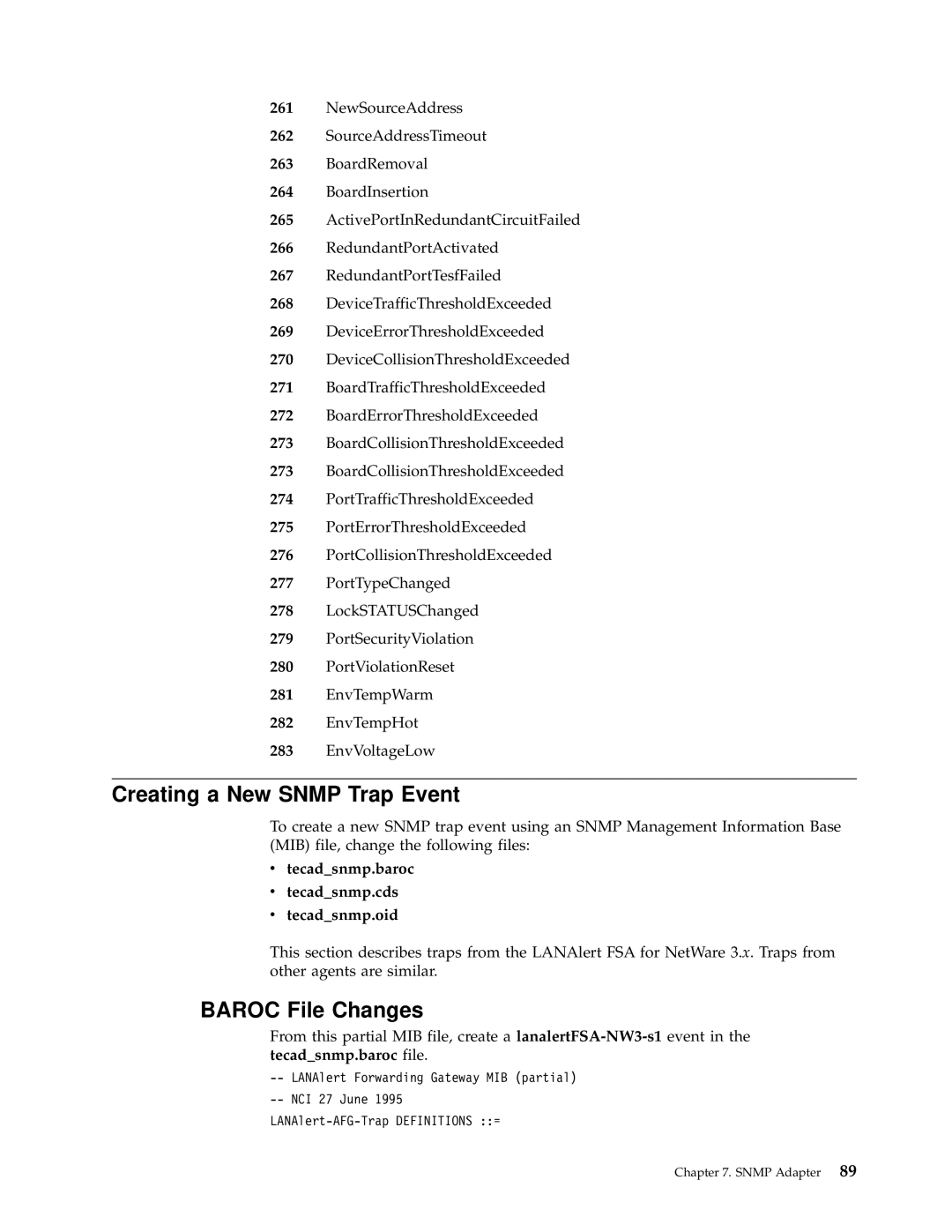 IBM Enterprise Console Creating a New Snmp Trap Event, Baroc File Changes, Tecadsnmp.baroc Tecadsnmp.cds Tecadsnmp.oid 