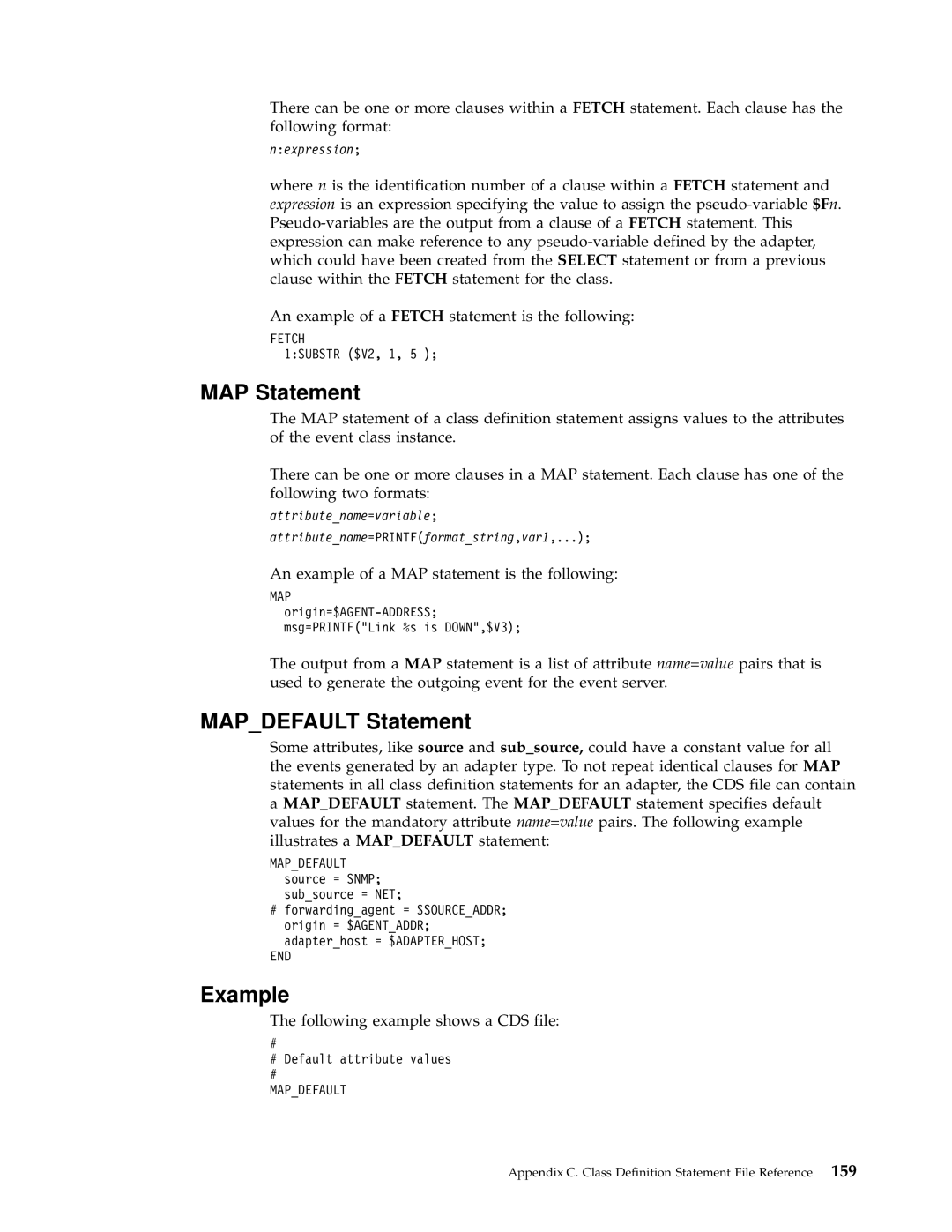 IBM Enterprise Console manual MAP Statement, Mapdefault Statement 