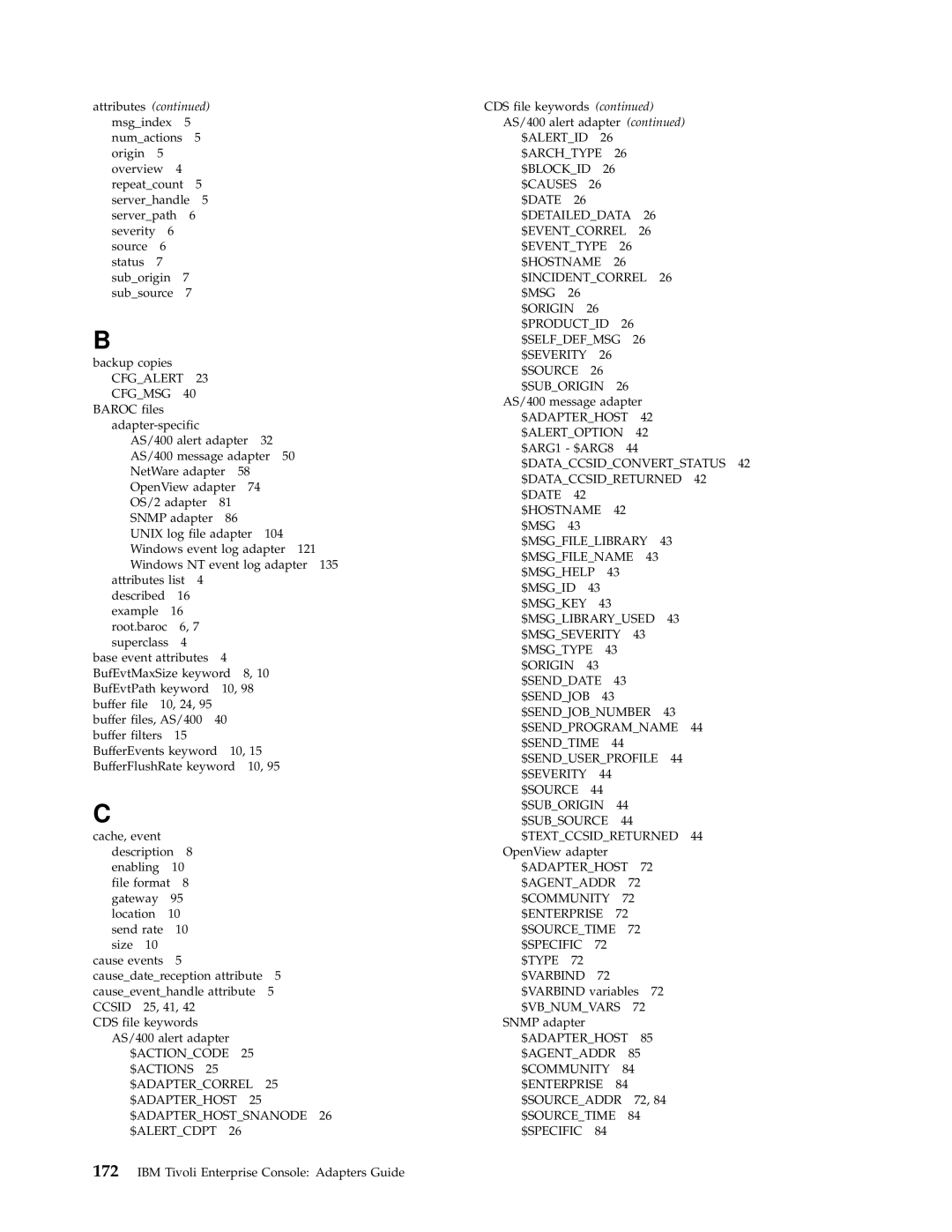 IBM Enterprise Console manual Cfgalert Cfgmsg 