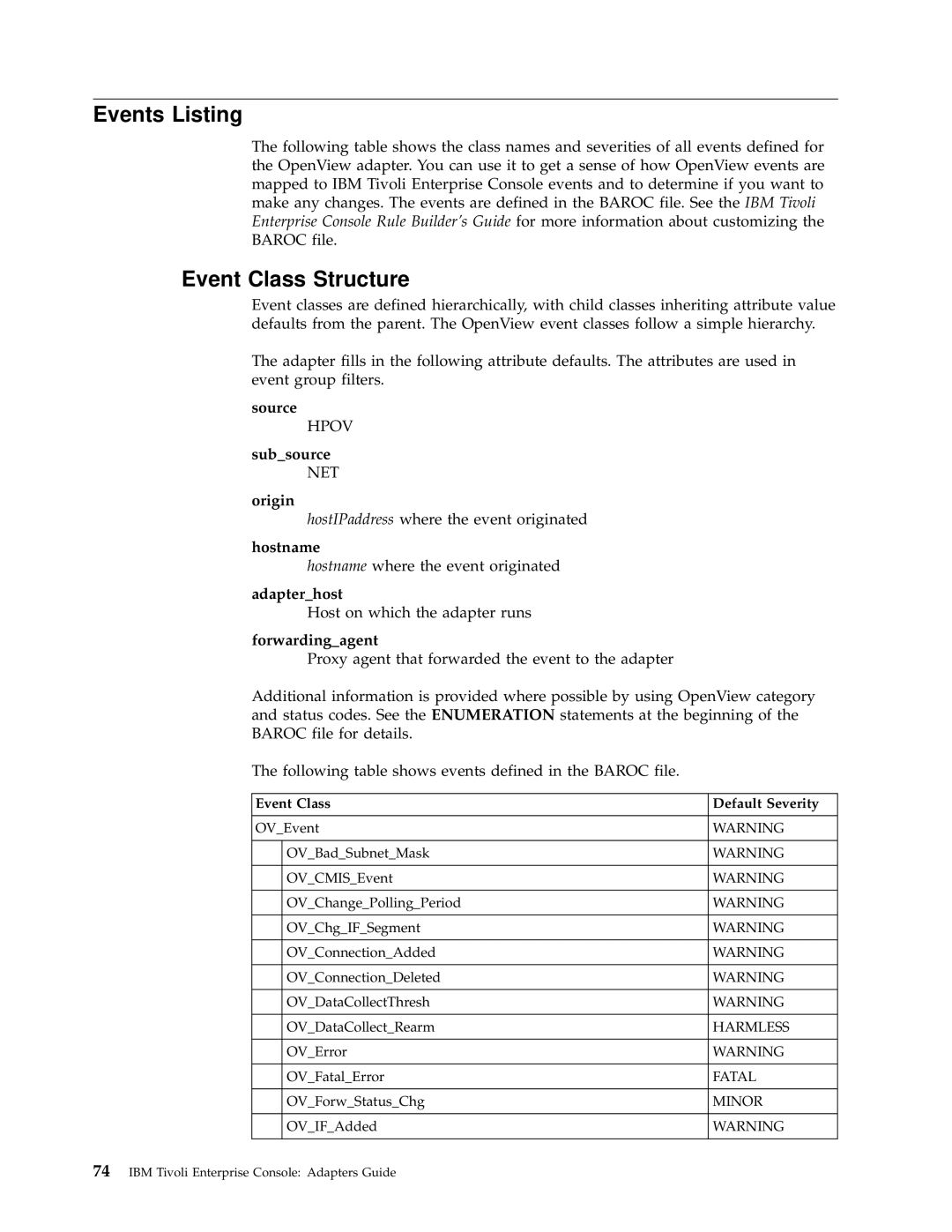 IBM Enterprise Console manual Origin, Adapterhost, Forwardingagent 