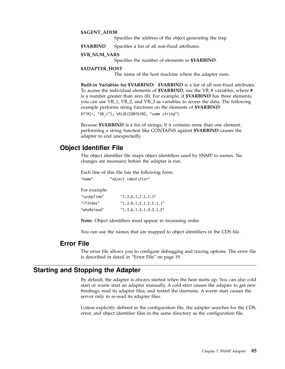 IBM Enterprise Console manual Name object identifier 