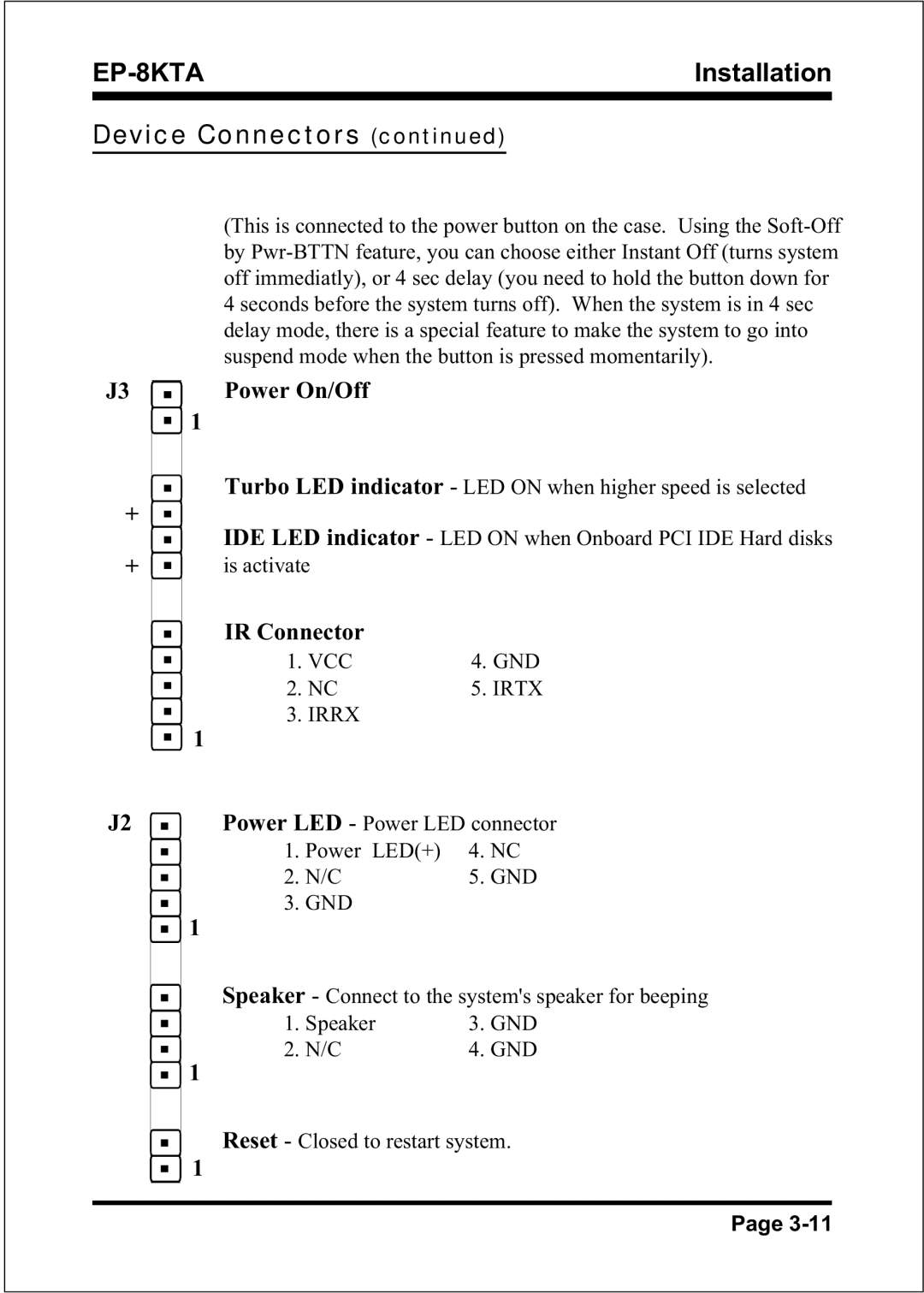 IBM EP-8KTA specifications Power On/Off 