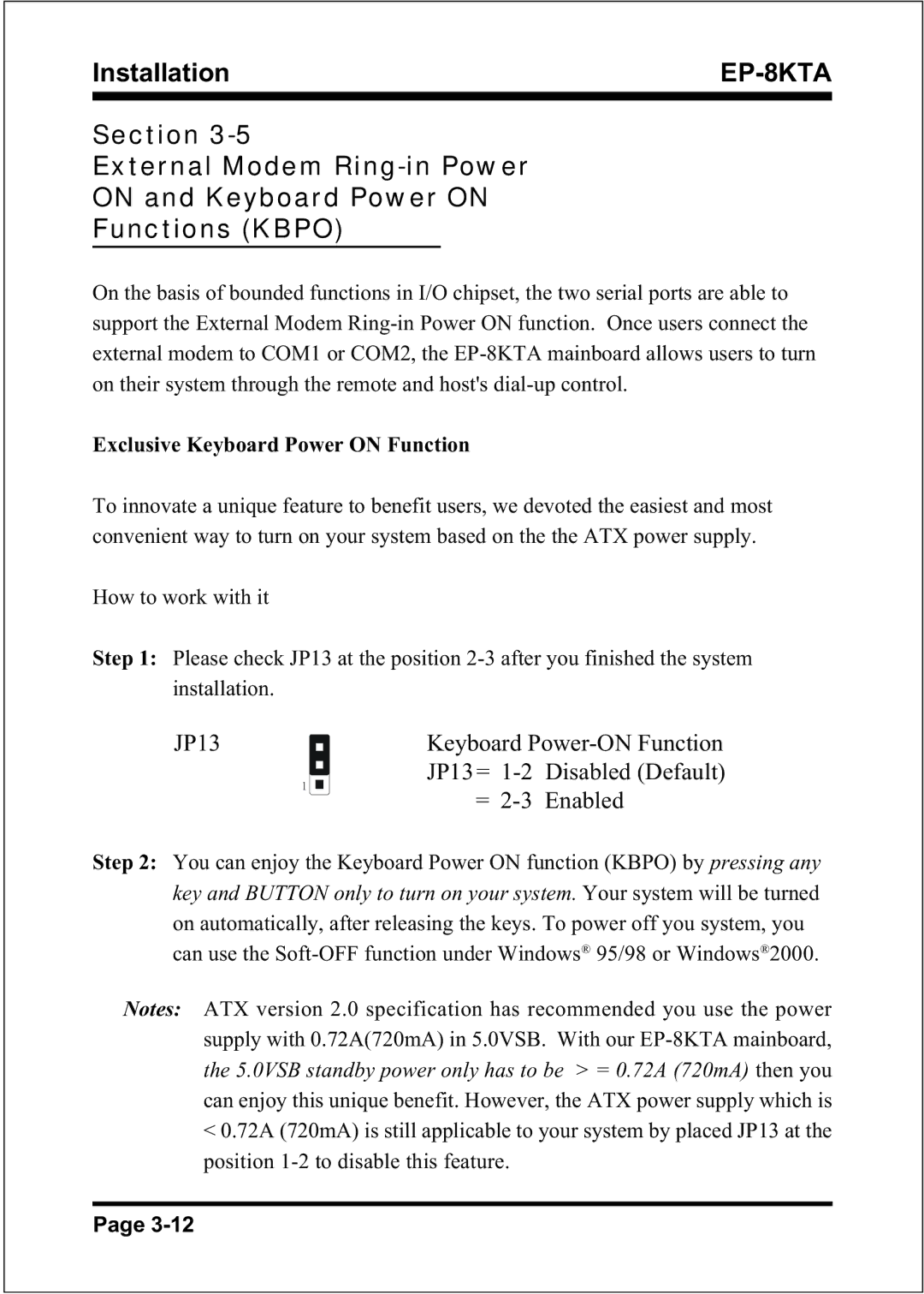 IBM EP-8KTA specifications Exclusive Keyboard Power on Function 