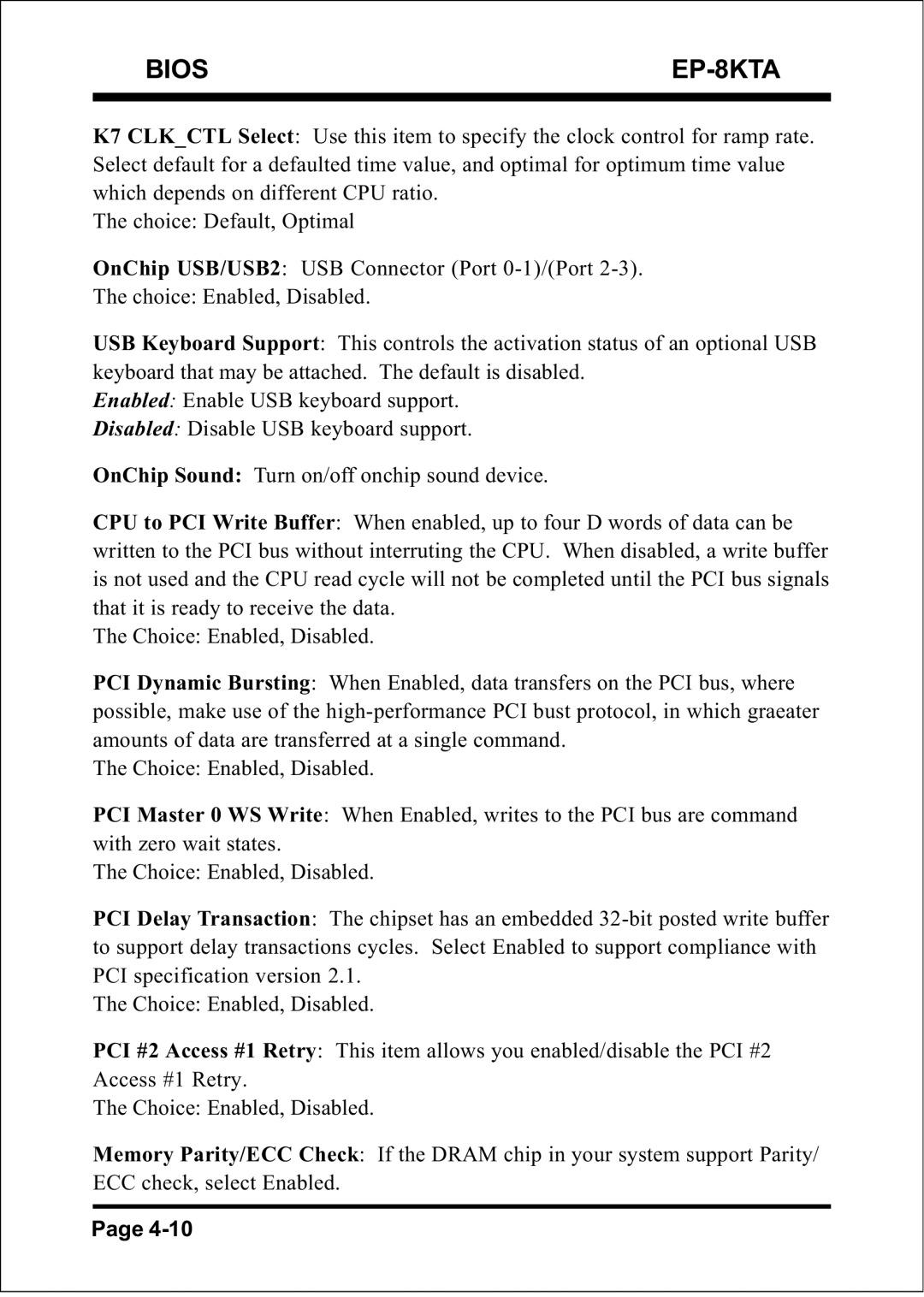 IBM specifications Bios EP-8KTA 