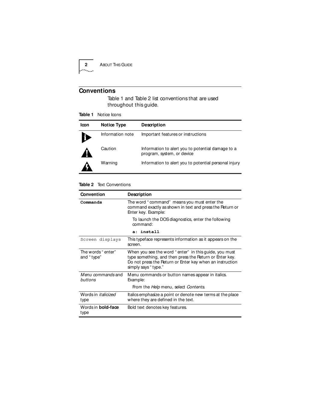 IBM EtherLink XL manual Conventions, List conventions that are used throughout this guide 