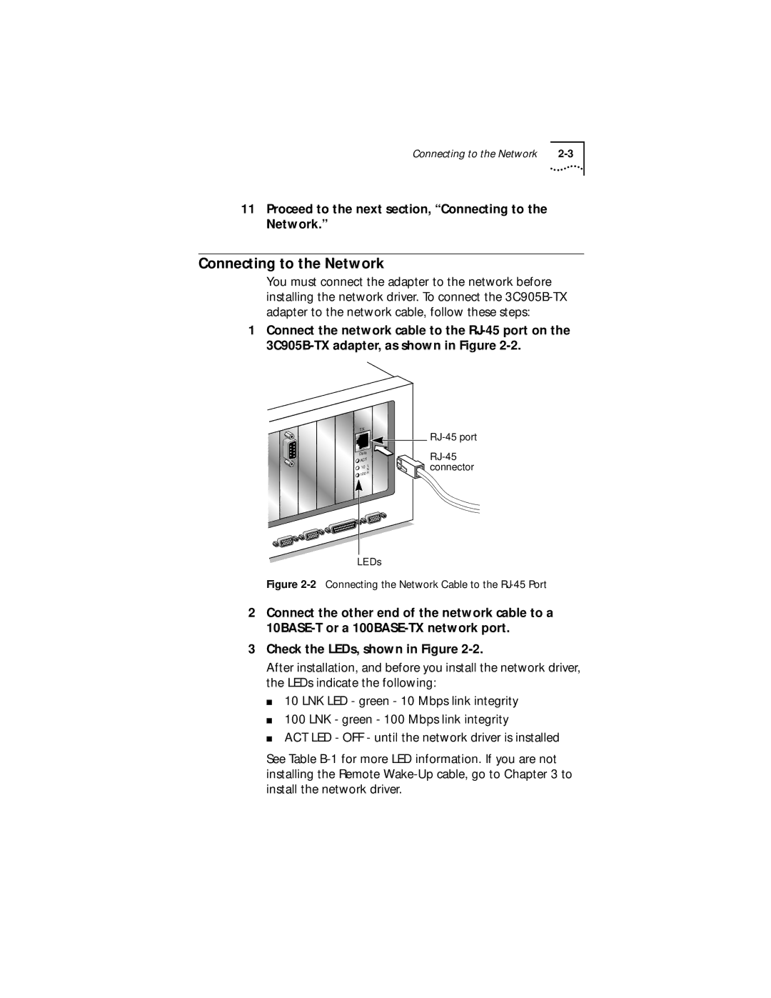 IBM EtherLink XL manual Proceed to the next section, Connecting to the Network 