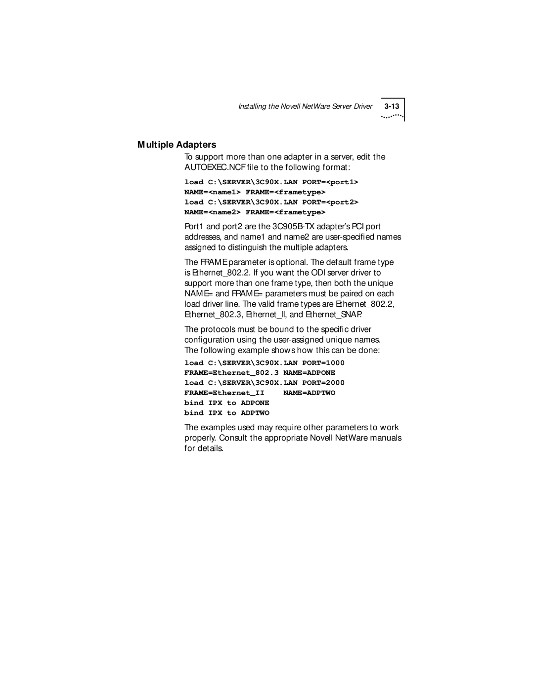 IBM EtherLink XL manual Multiple Adapters 