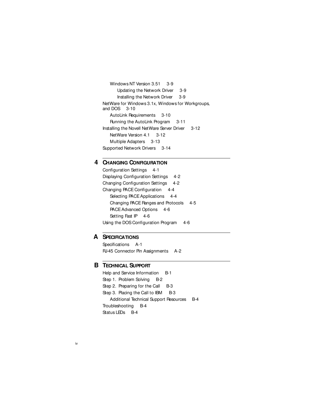 IBM EtherLink XL manual Specifications 