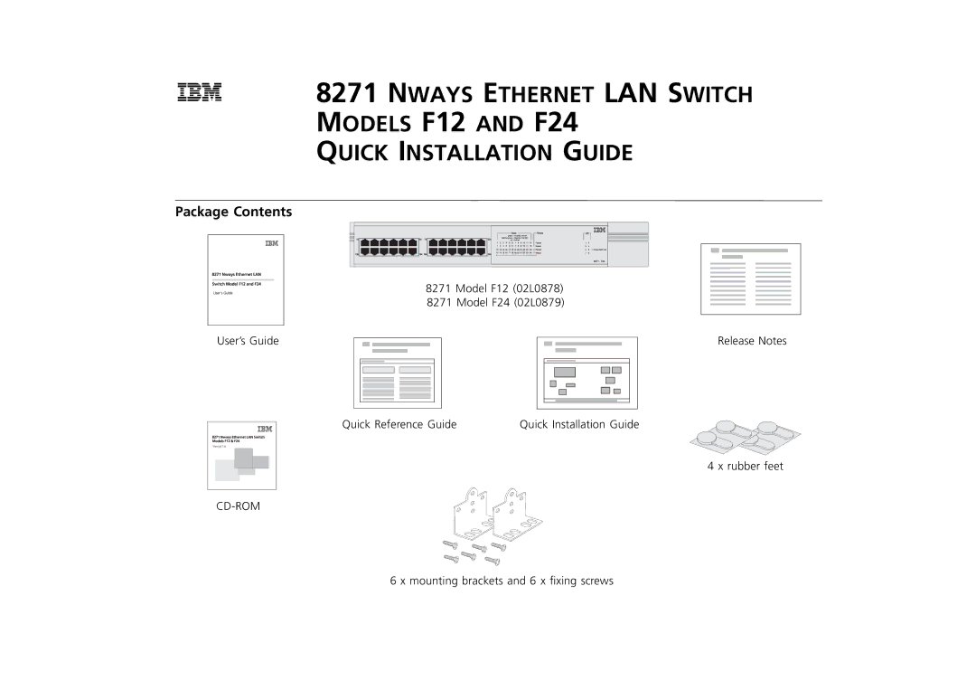 IBM F12, F24 manual Package Contents 