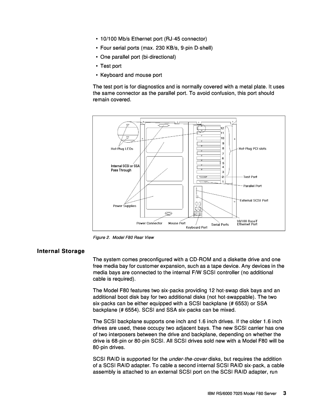 IBM F80 manual Internal Storage 