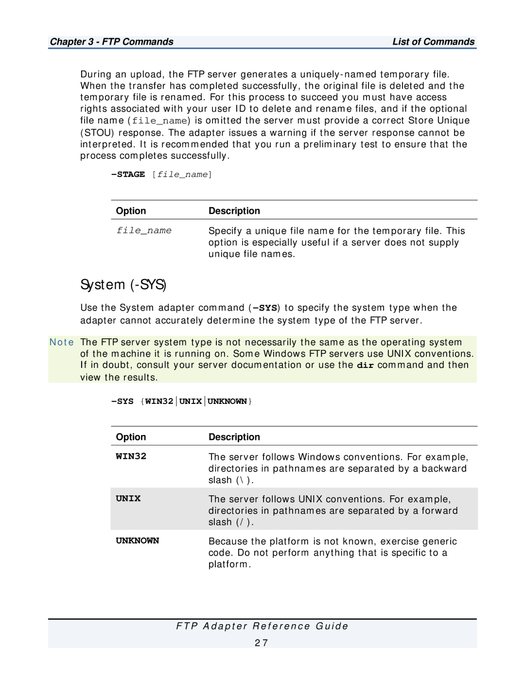 IBM FTP Adapter manual System -SYS, WIN32 