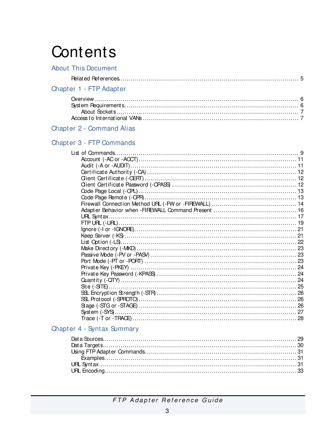 IBM FTP Adapter manual Contents 