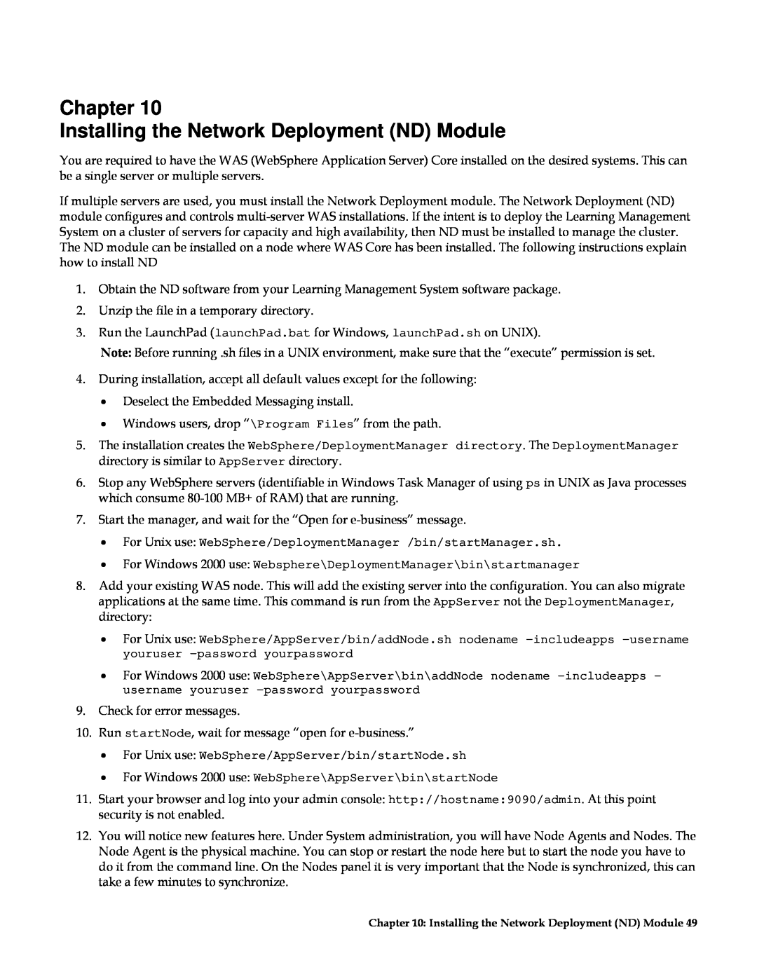 IBM G210-1784-00 manual Chapter Installing the Network Deployment ND Module 
