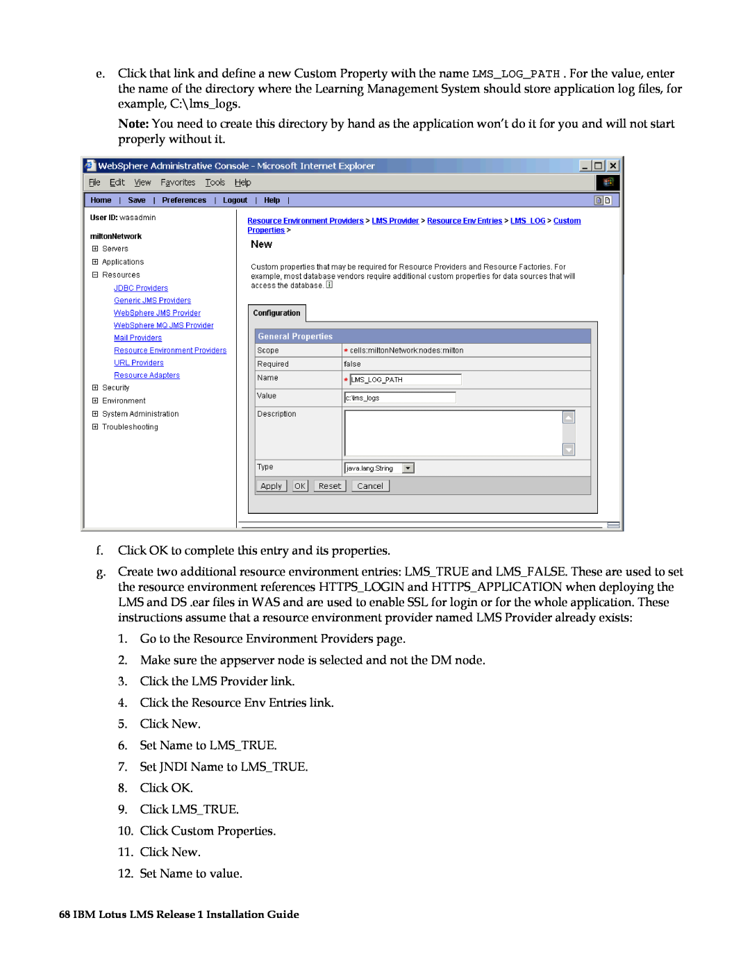 IBM G210-1784-00 manual f. Click OK to complete this entry and its properties 