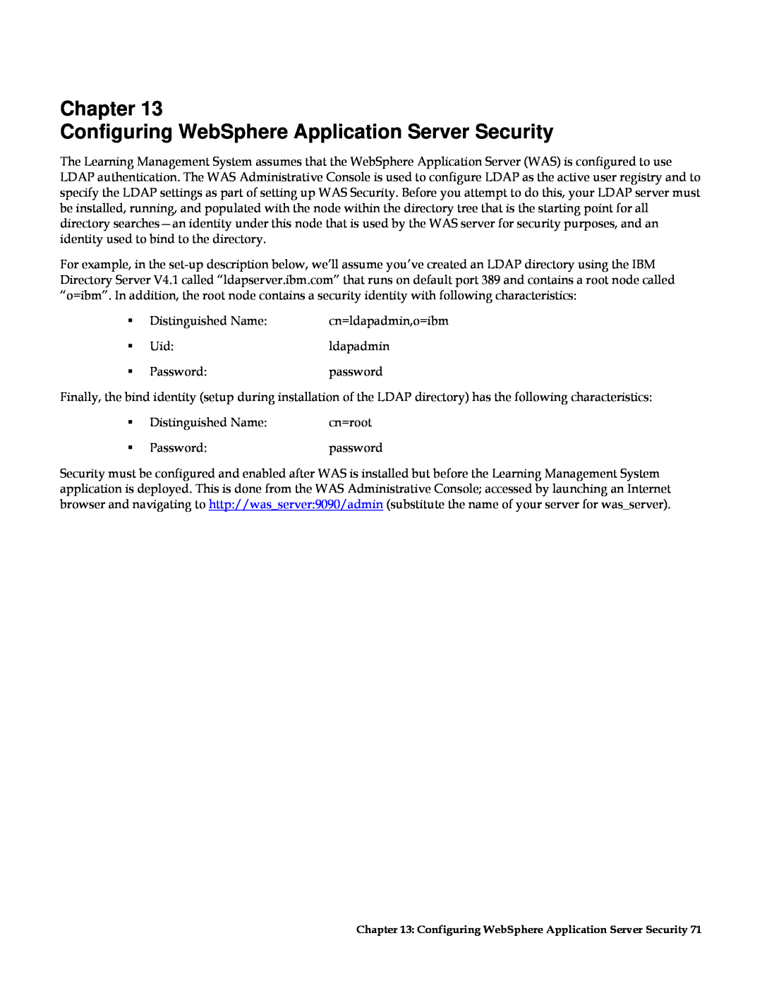 IBM G210-1784-00 manual Chapter Configuring WebSphere Application Server Security 