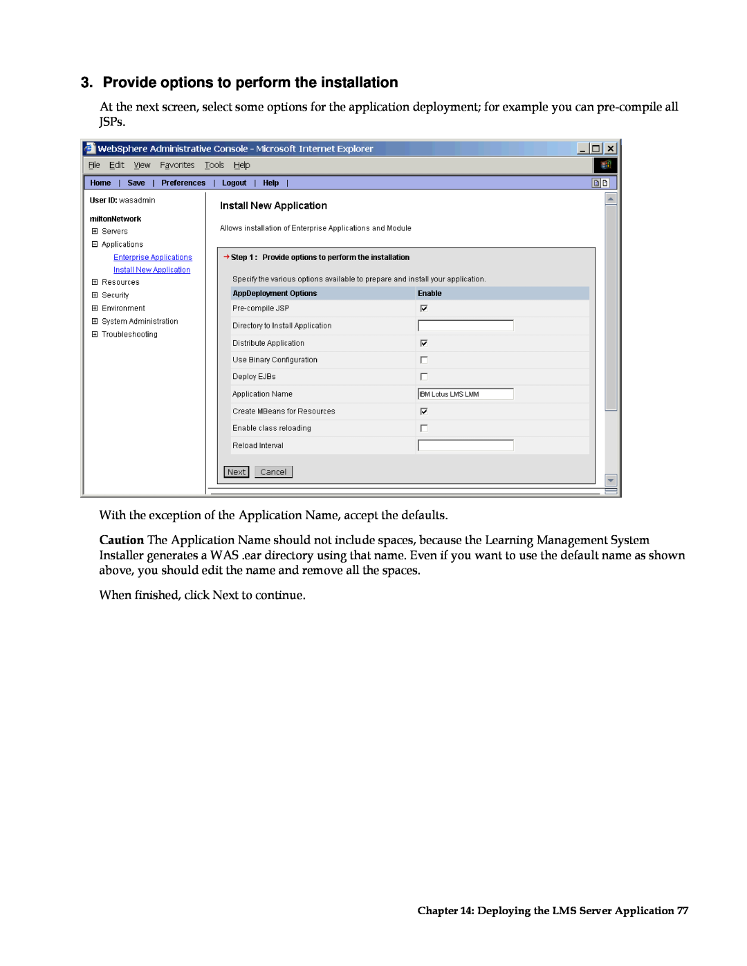 IBM G210-1784-00 manual Provide options to perform the installation 