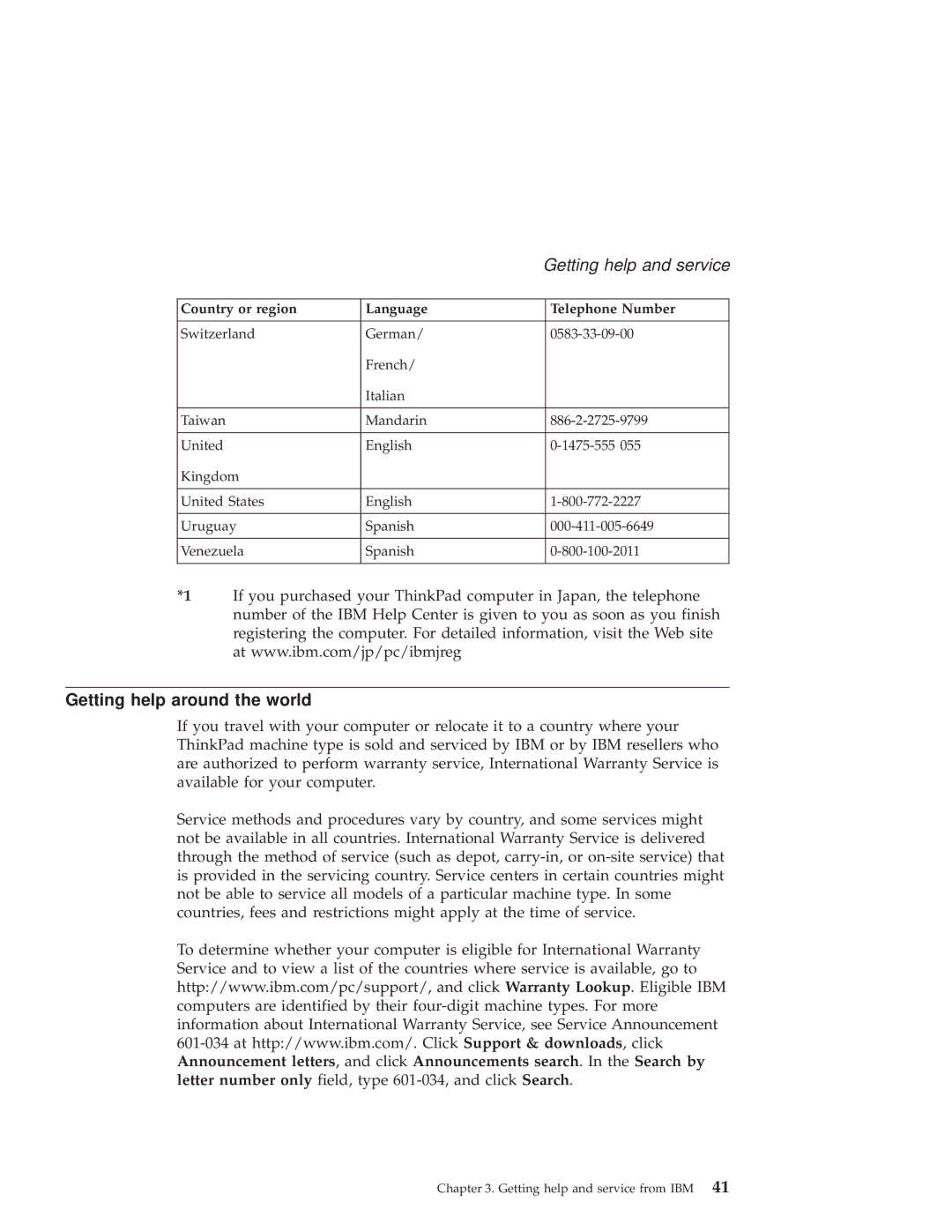 IBM G40 Series manual Getting help around the world 