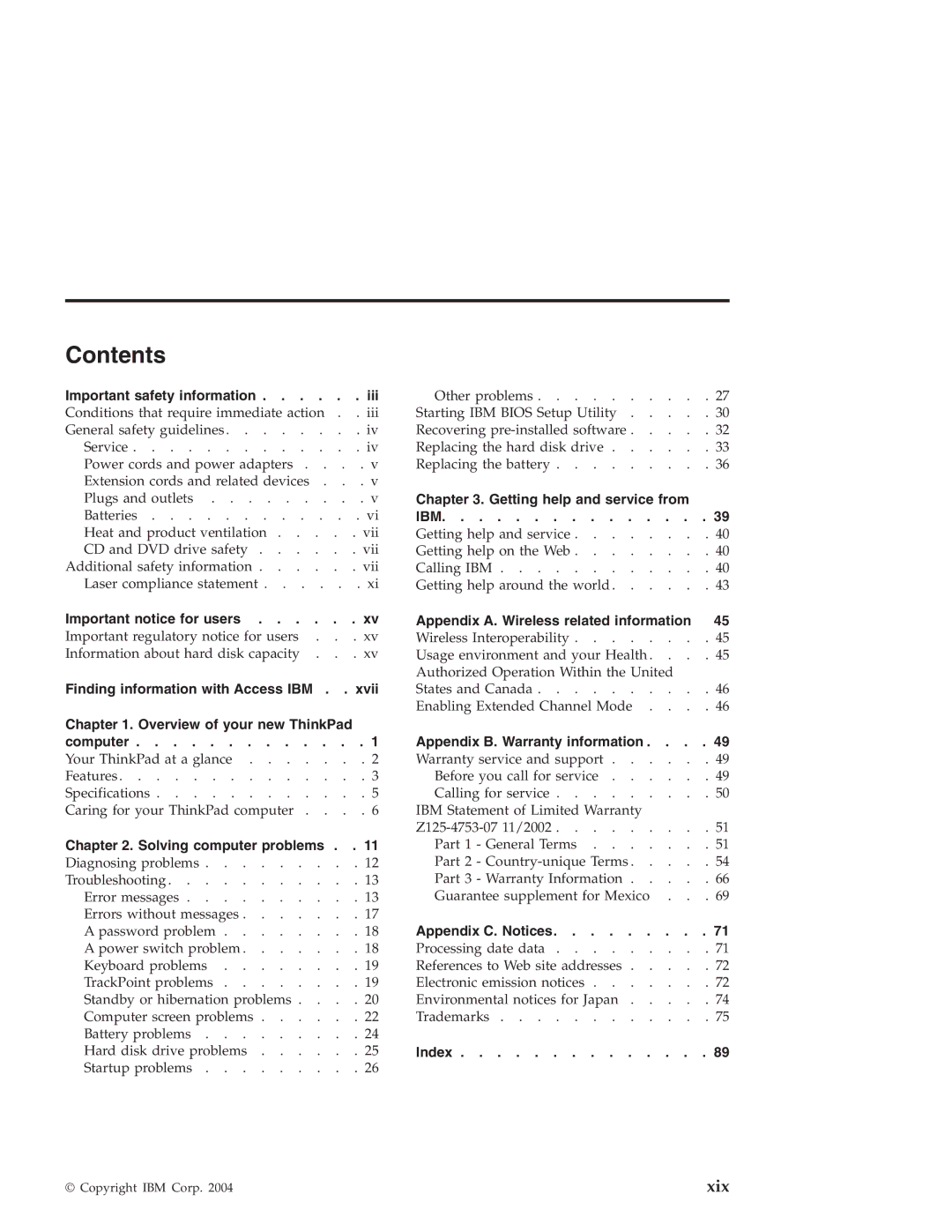 IBM G40 manual Contents 