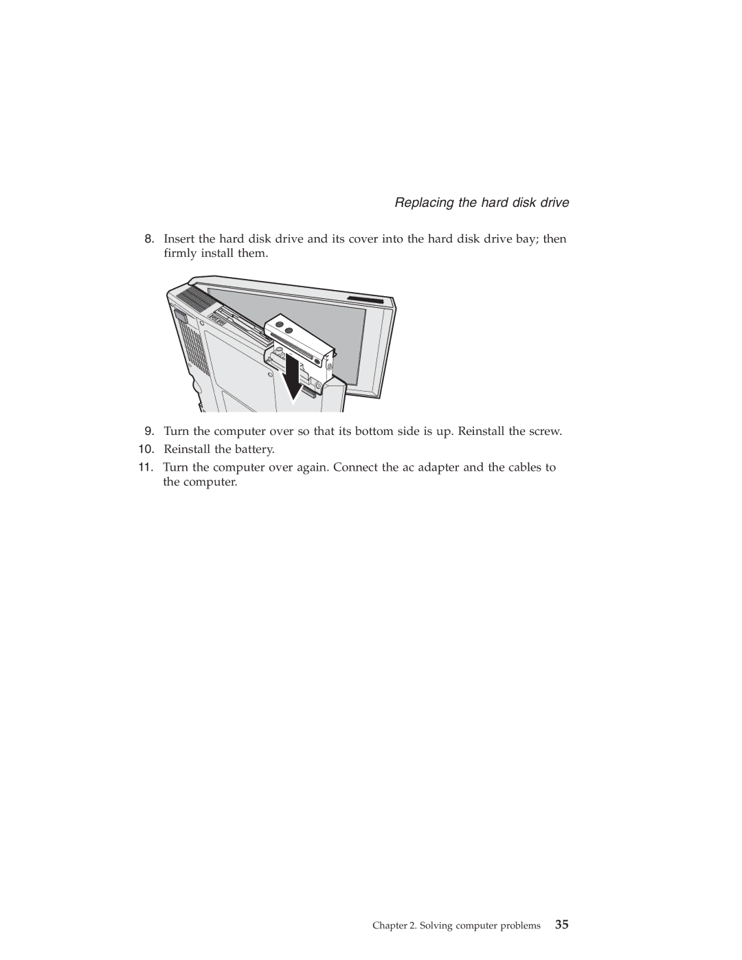 IBM G40 manual Replacing the hard disk drive 