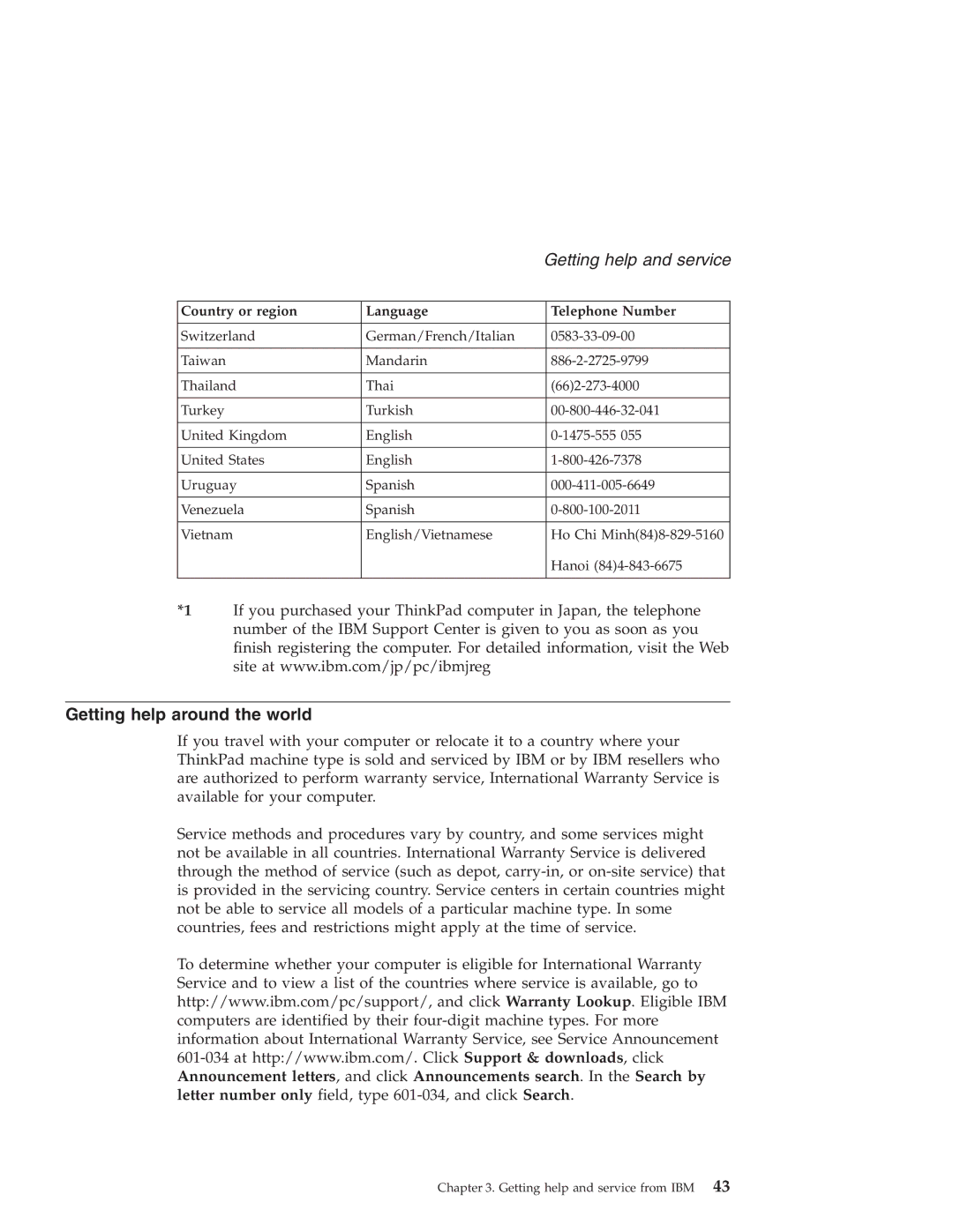 IBM G40 manual Getting help around the world 