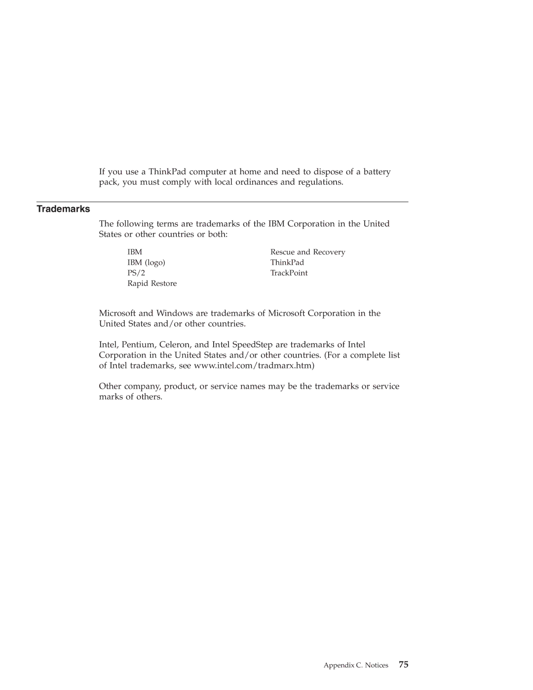 IBM G40 manual Trademarks 