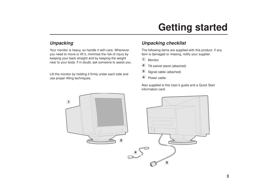 IBM G41/G50 manual Getting started, Unpacking checklist 