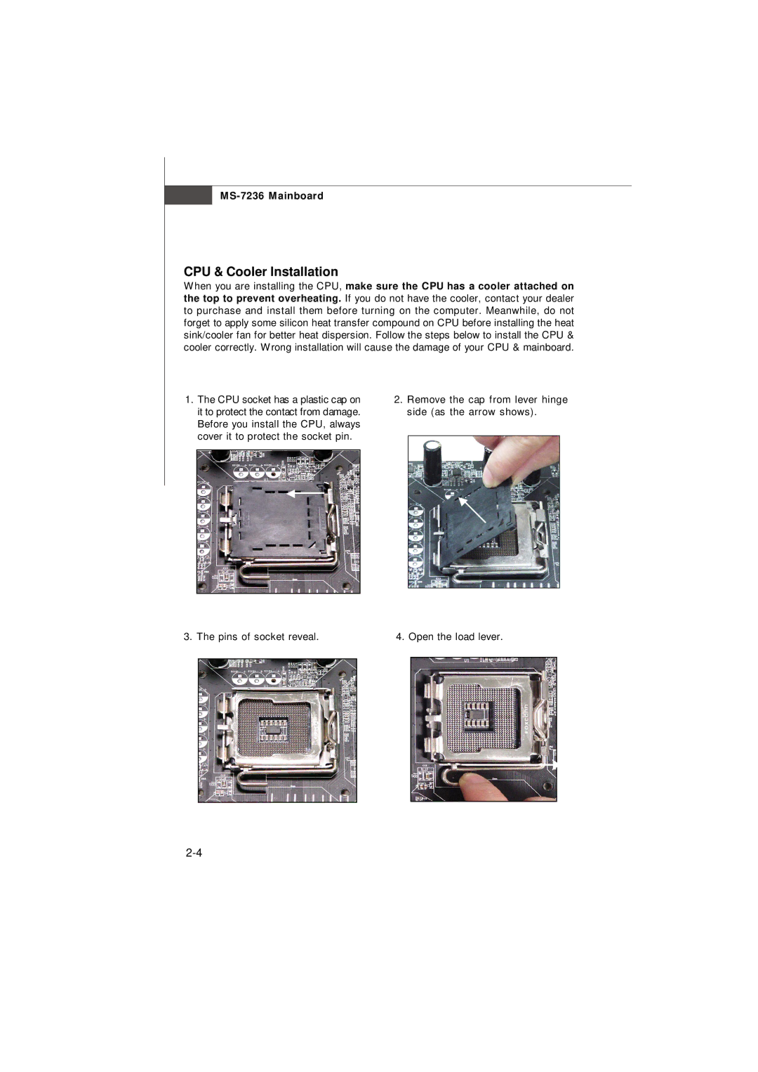 IBM G52-72361X2 manual CPU & Cooler Installation 