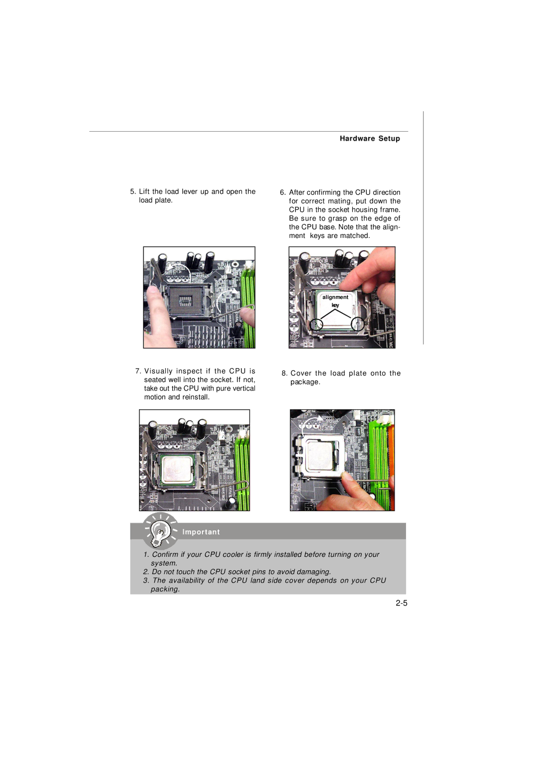 IBM G52-72361X2 manual Lift the load lever up and open the load plate 