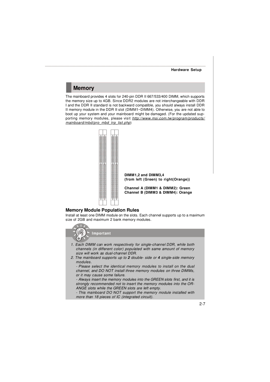 IBM G52-72361X2 manual Memory Module Population Rules 