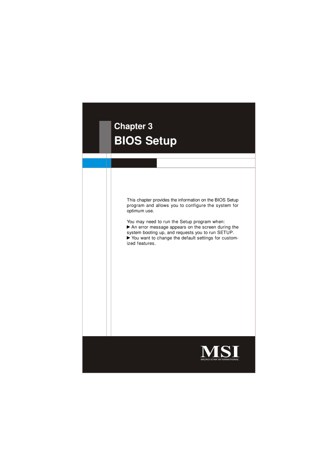 IBM G52-72361X2 manual Bios Setup 