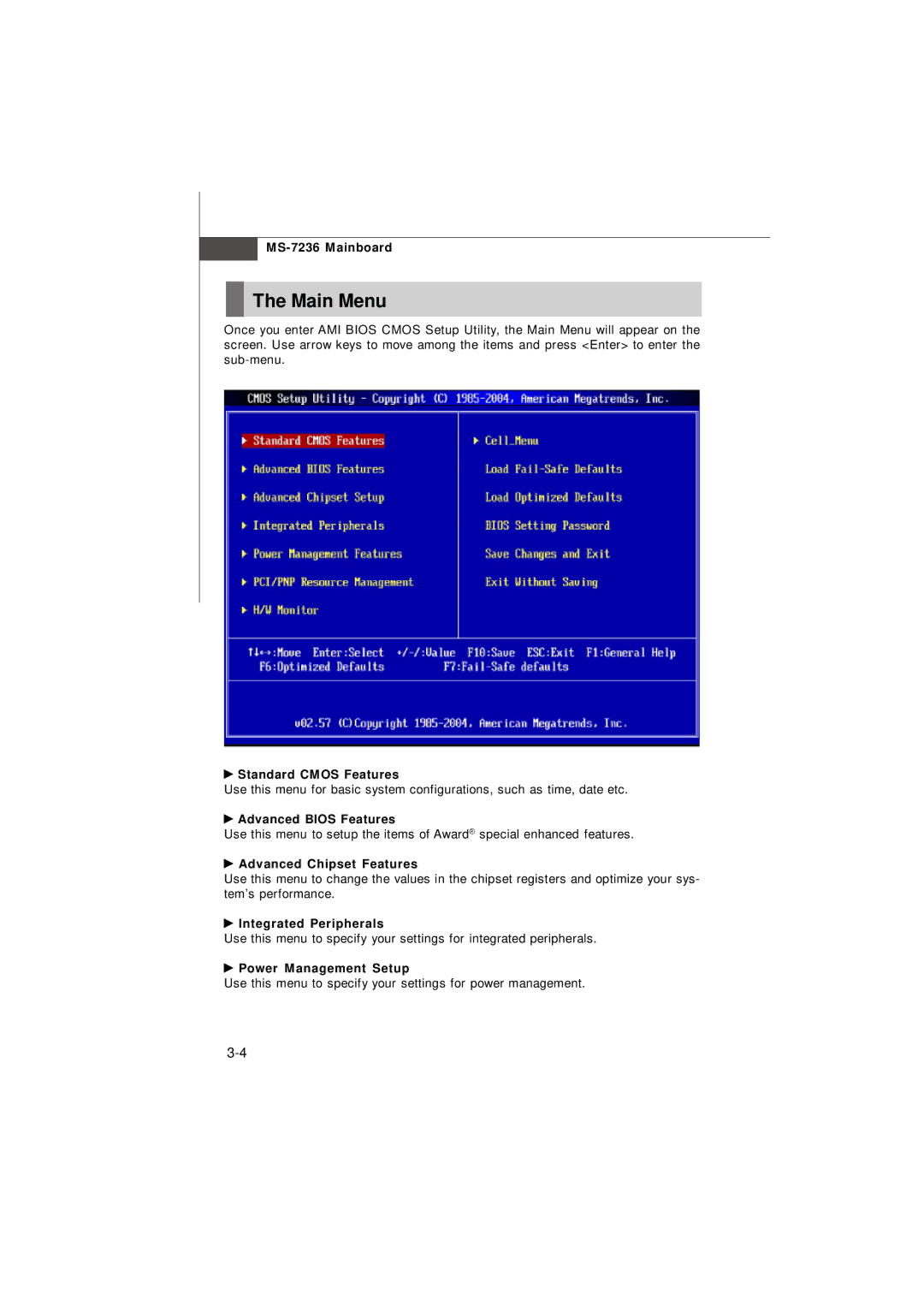 IBM G52-72361X2 manual Main Menu 