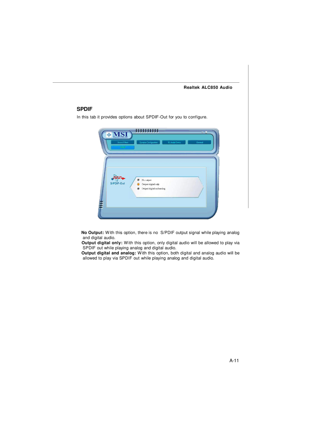 IBM G52-72361X2 manual Spdif 