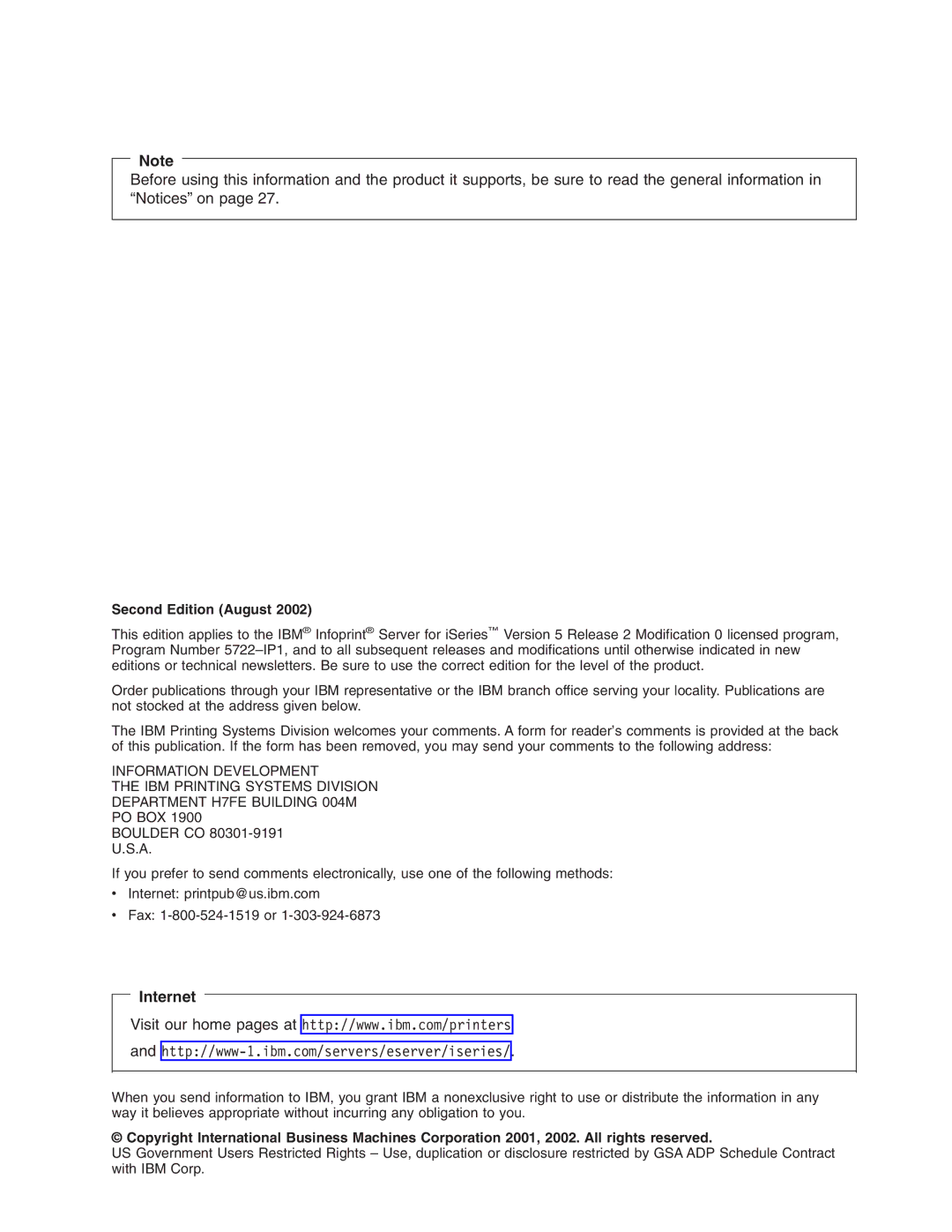 IBM G544-5774-01 manual Internet 