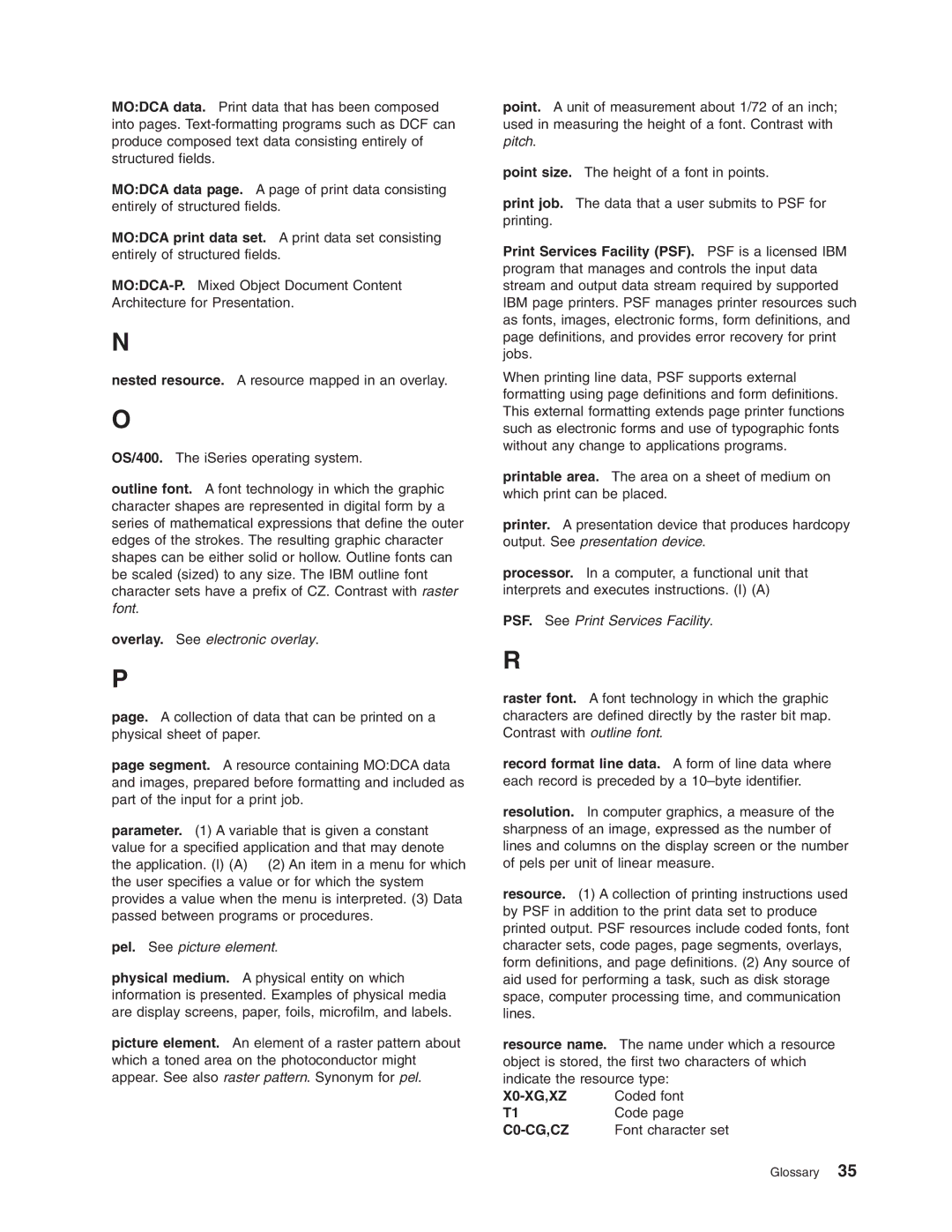 IBM G544-5774-01 manual X0-XG,XZ 