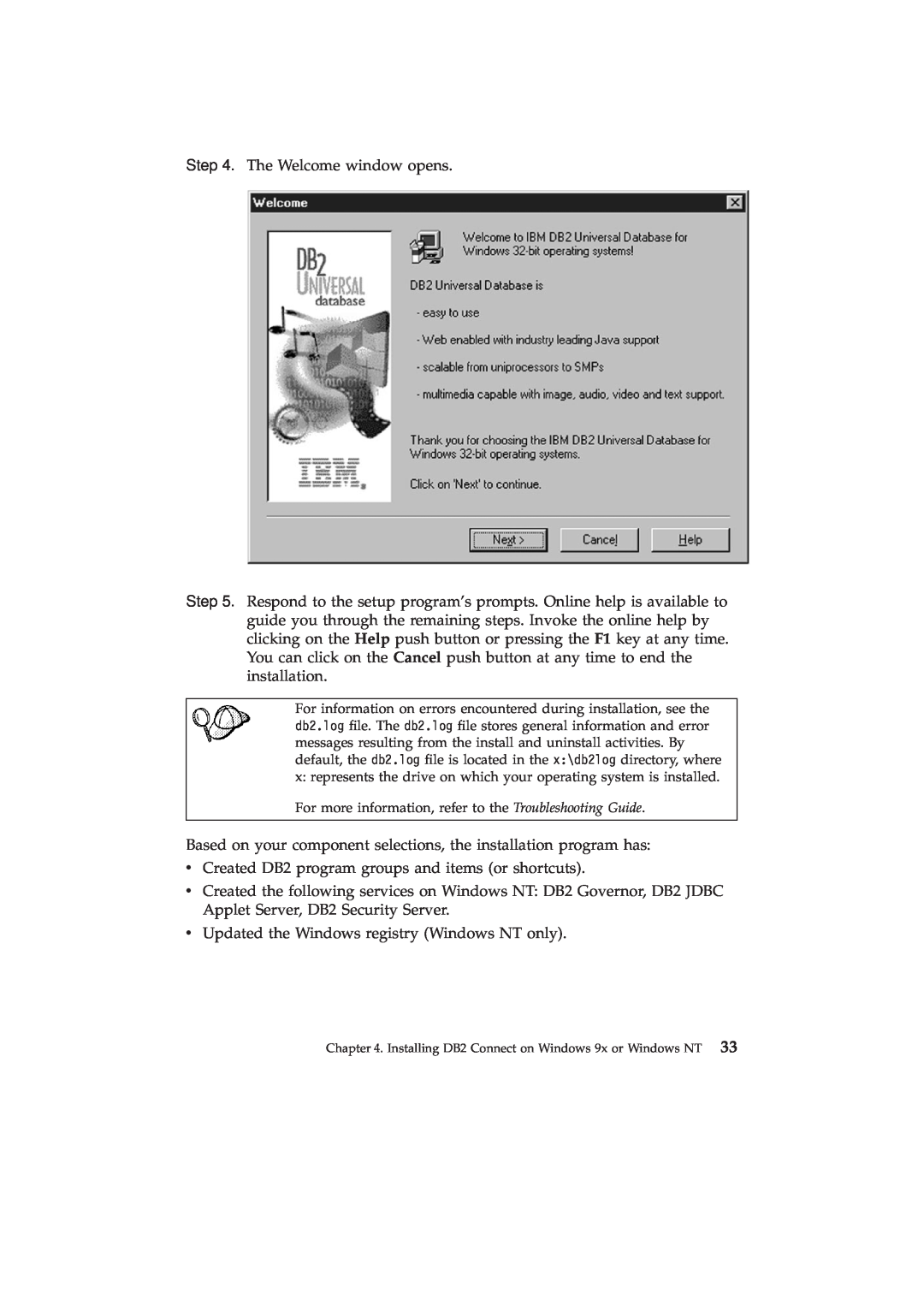 IBM GC09-2830-00 manual The Welcome window opens 