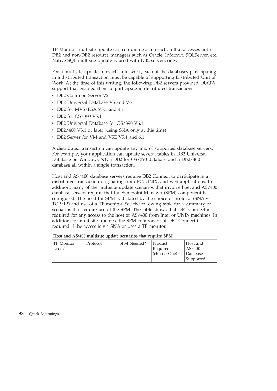 IBM GC09-2830-00 manual Host and AS/400 multisite update scenarios that require SPM 