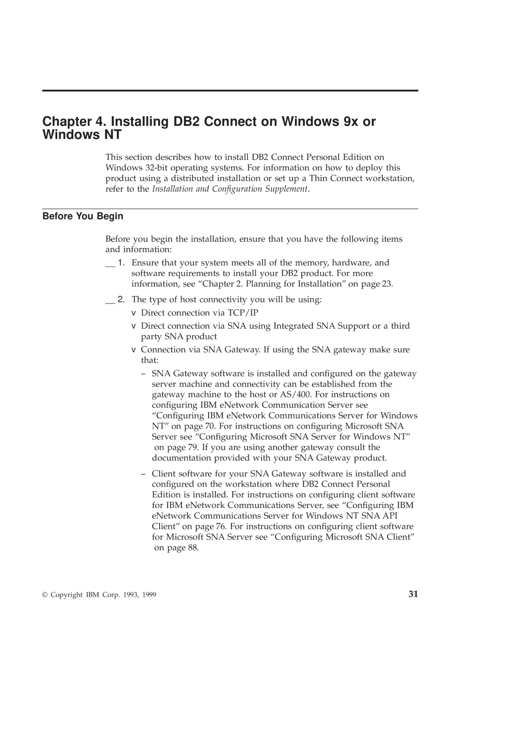 IBM GC09-2830-00 manual Installing DB2 Connect on Windows 9x or Windows NT, Before You Begin 